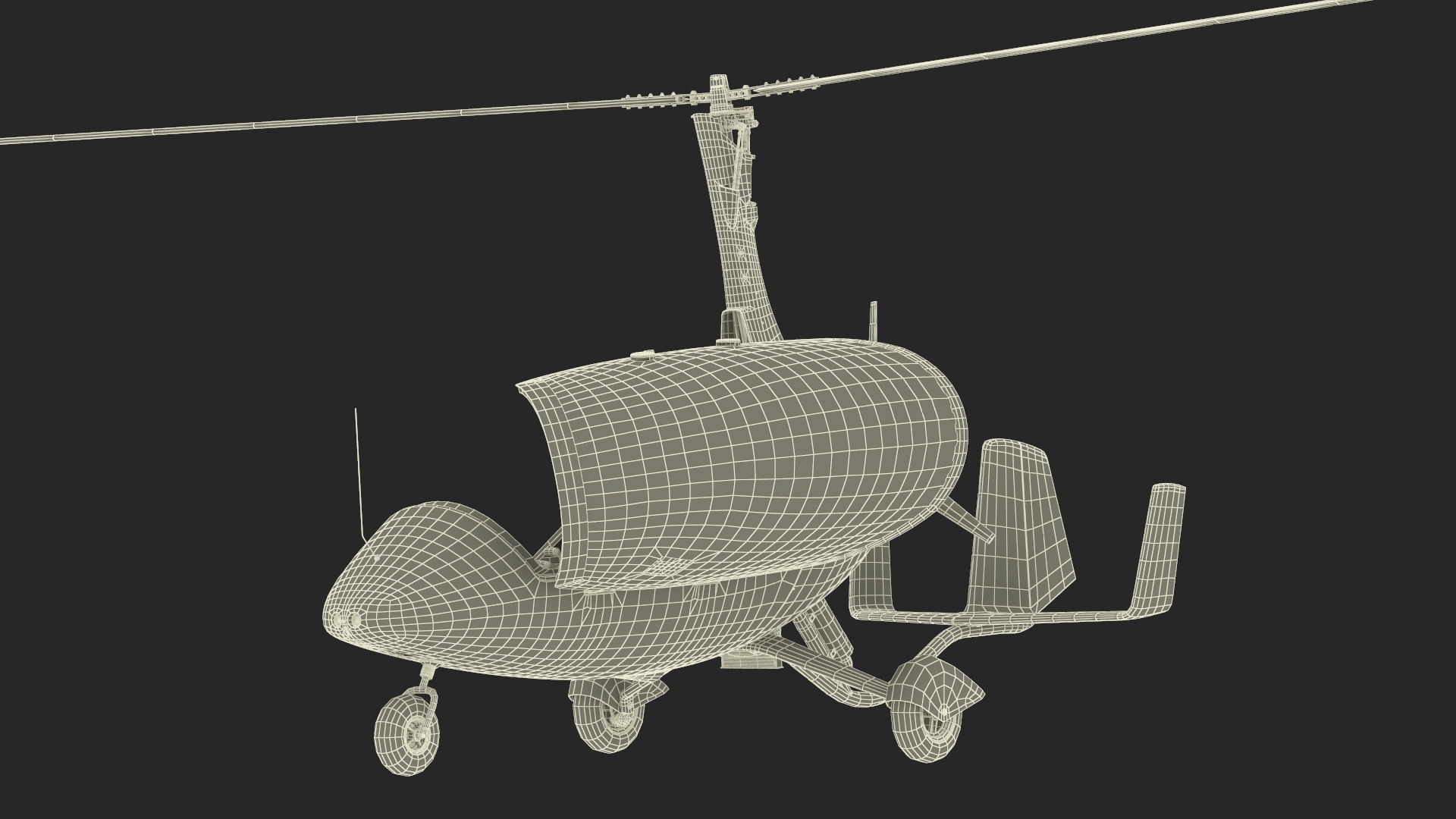 Gyroplane Calidus 912 Red Rigged 3D