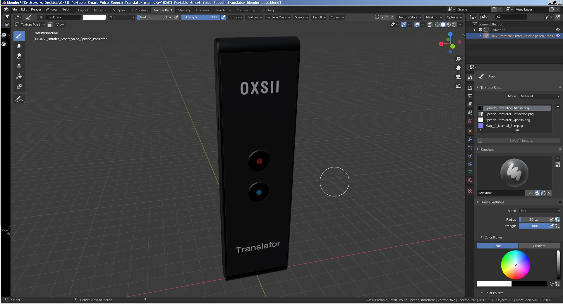 OXSII Portable Smart Voice Speech Translator 3D model