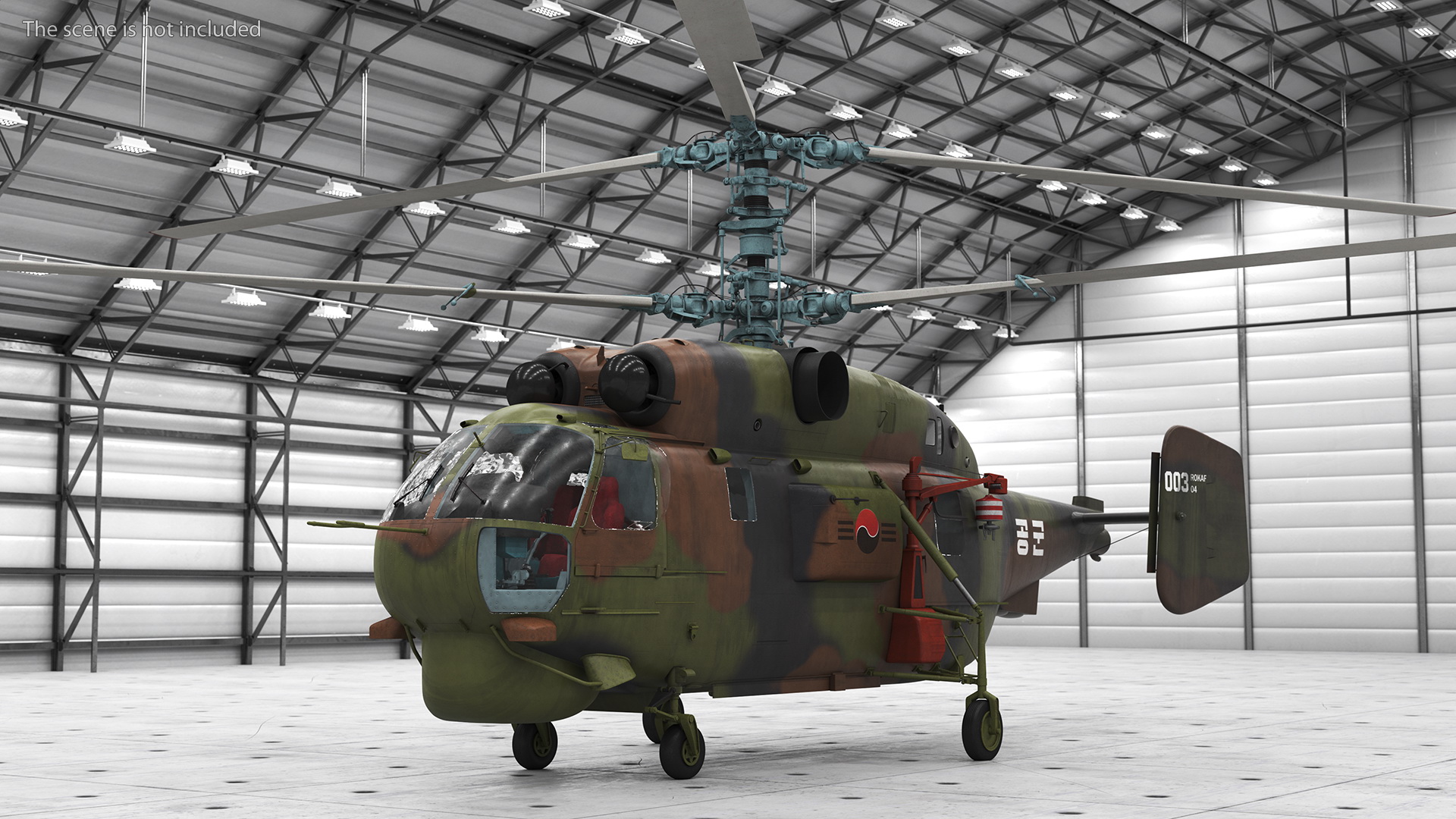 3D Kamov HH32A South Korea Air Force Helicopter Rigged