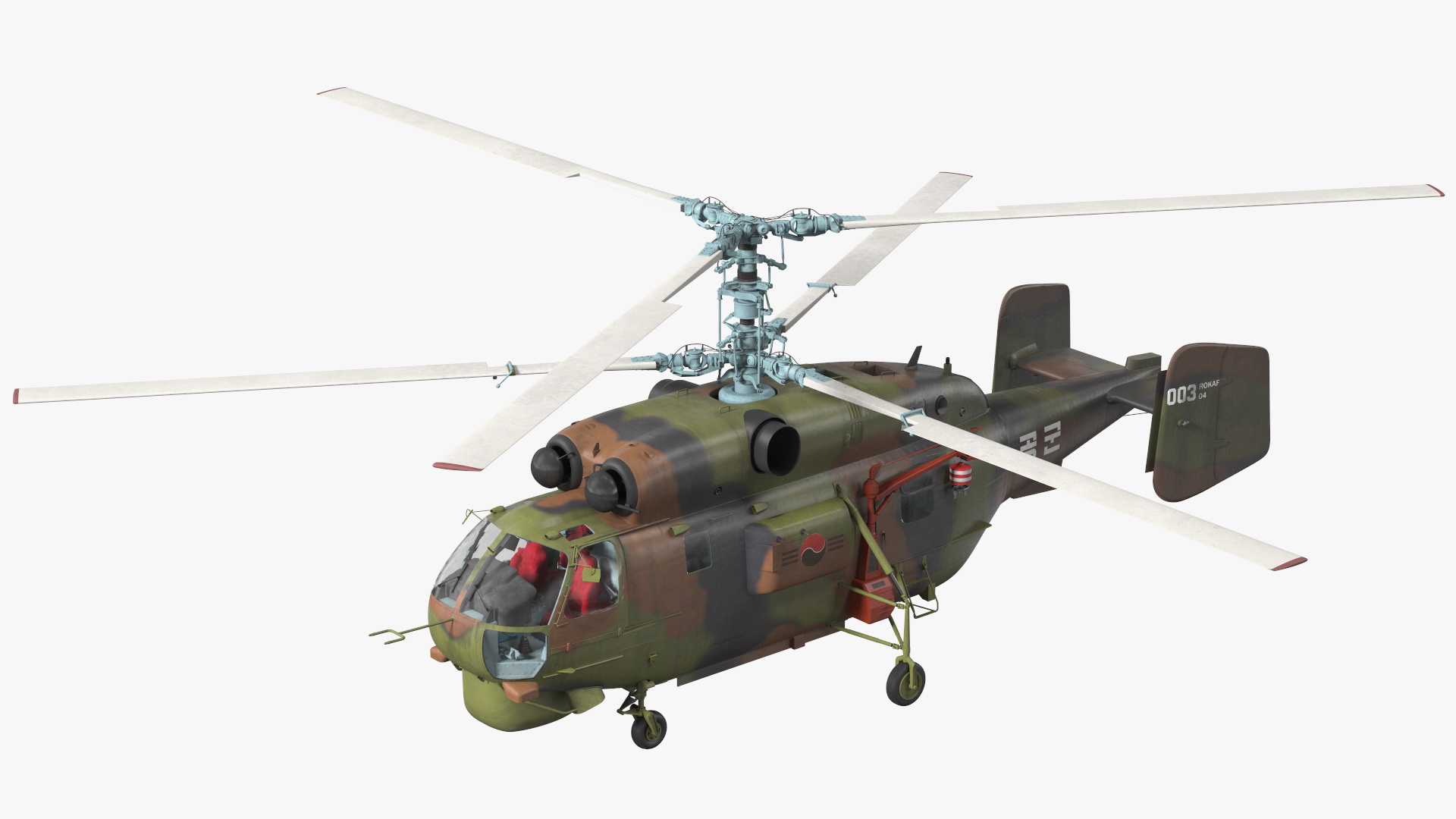 3D Kamov HH32A South Korea Air Force Helicopter Rigged