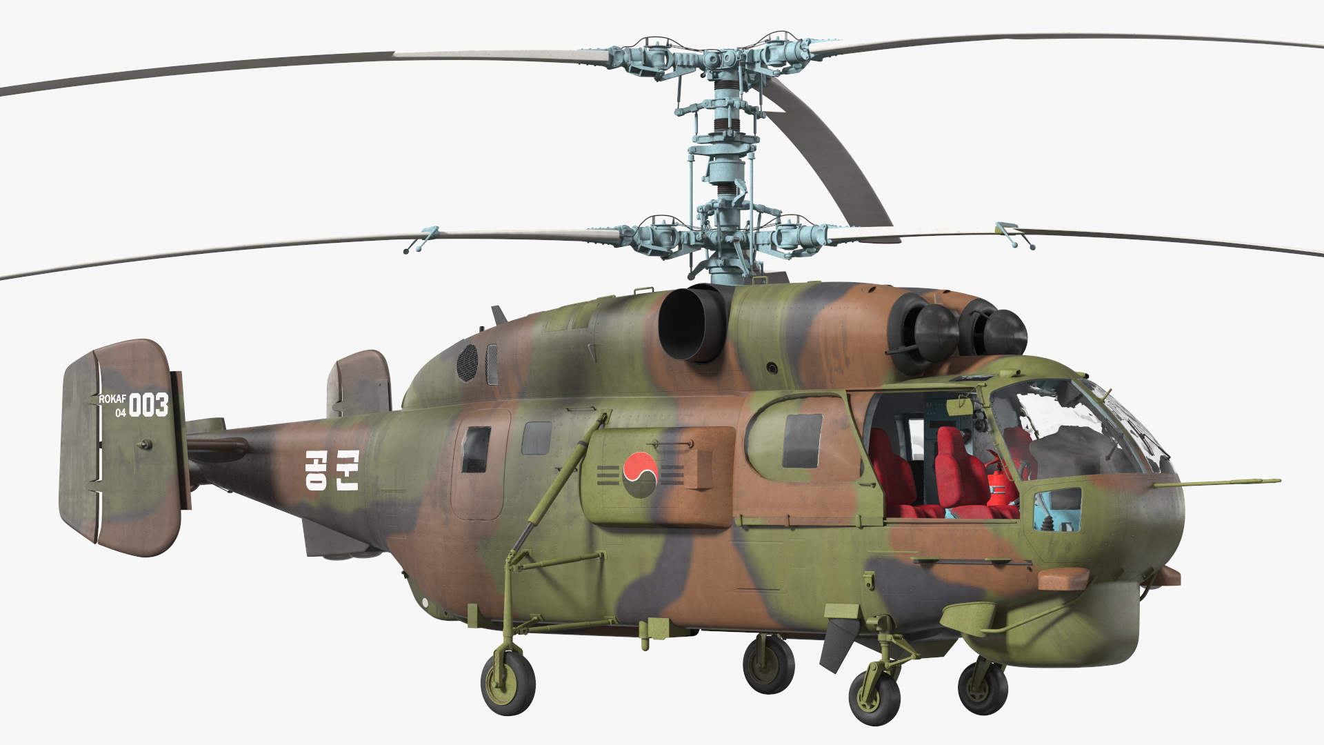 3D Kamov HH32A South Korea Air Force Helicopter Rigged