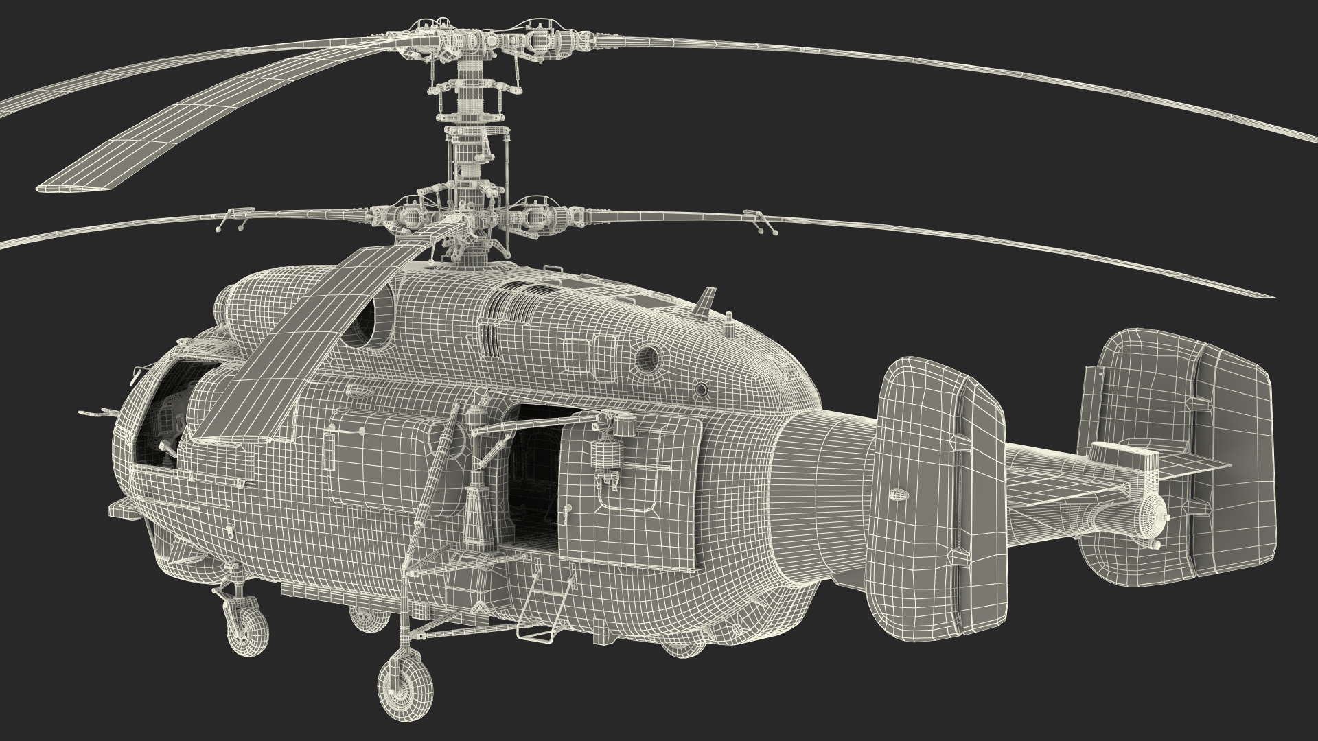 3D Kamov HH32A South Korea Air Force Helicopter Rigged