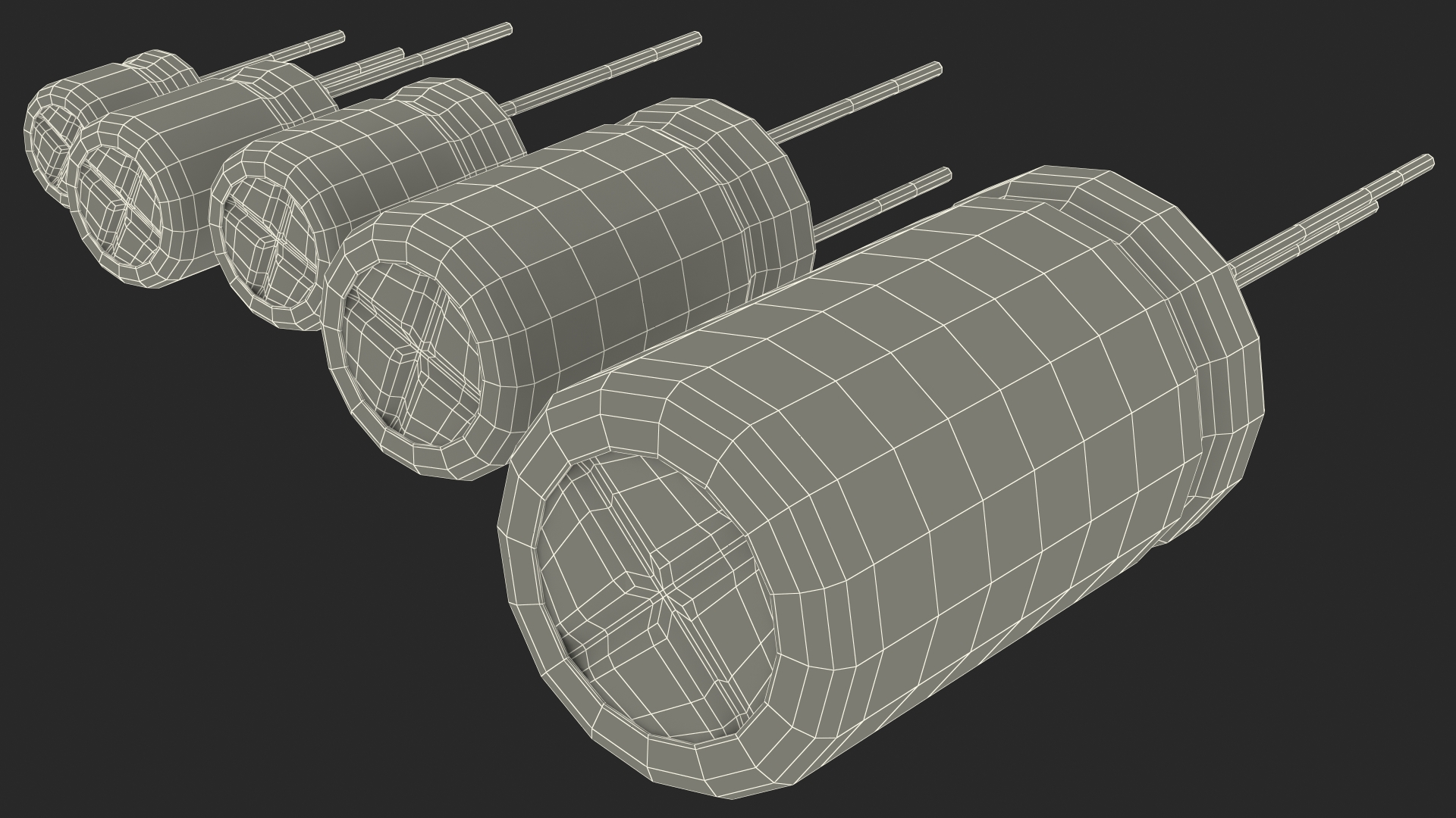 3D model Aluminum Electrolytic Capacitor Set