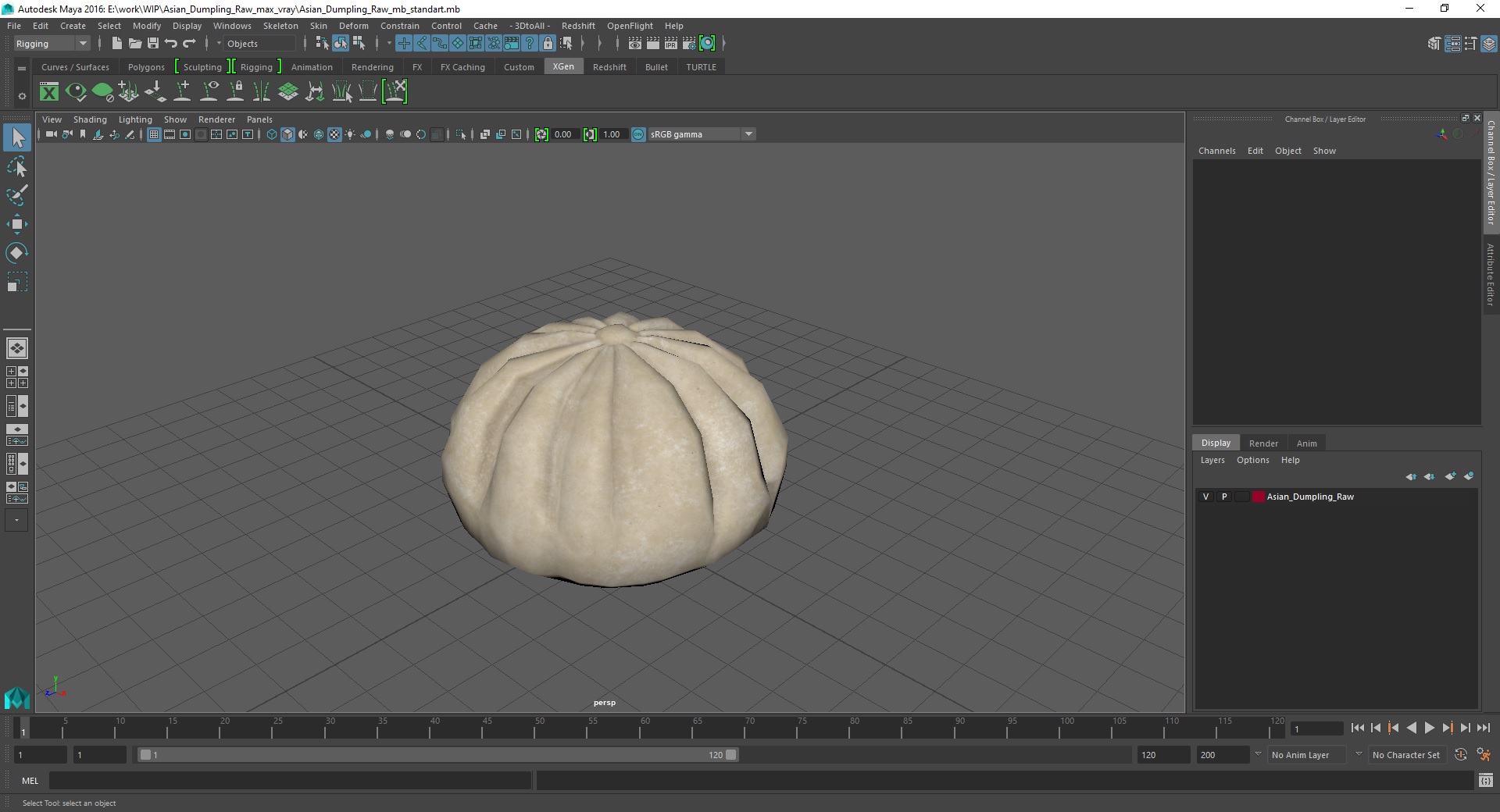 3D Asian Dumpling Raw for 3D Print