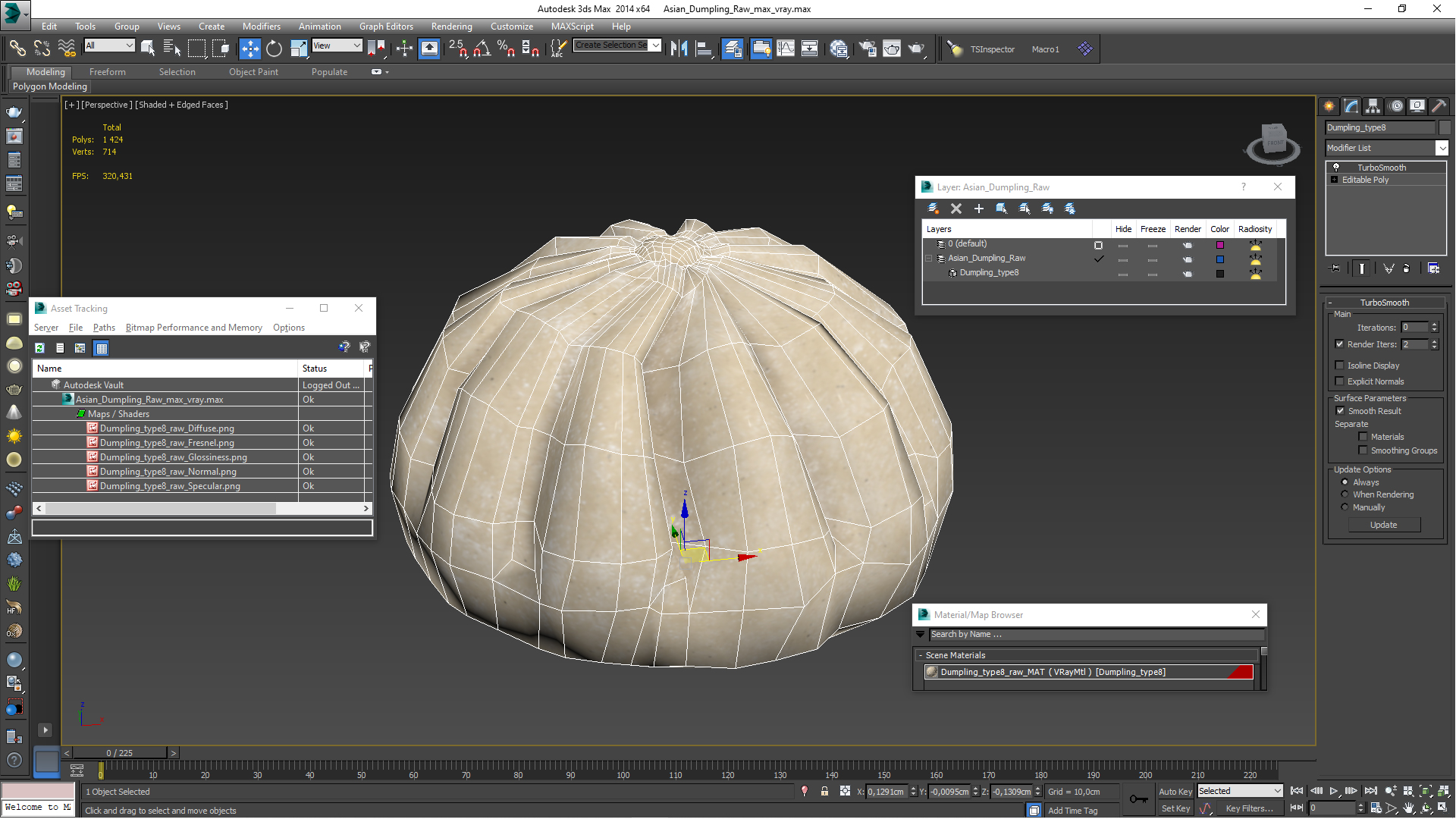 3D Asian Dumpling Raw for 3D Print