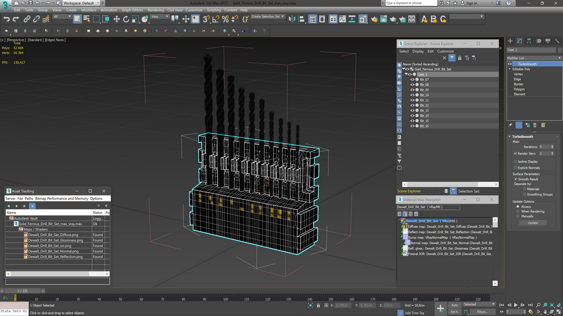 3D Gold Ferrous Drill Bit Set