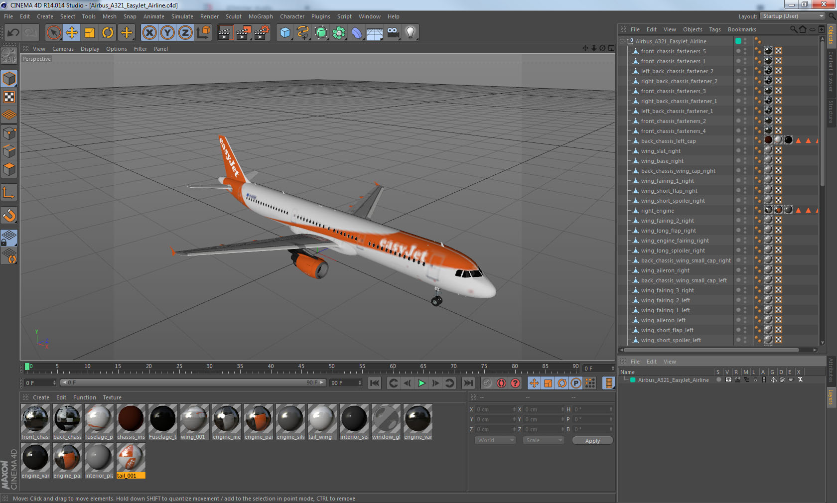 Airbus A321 EasyJet Airline 3D