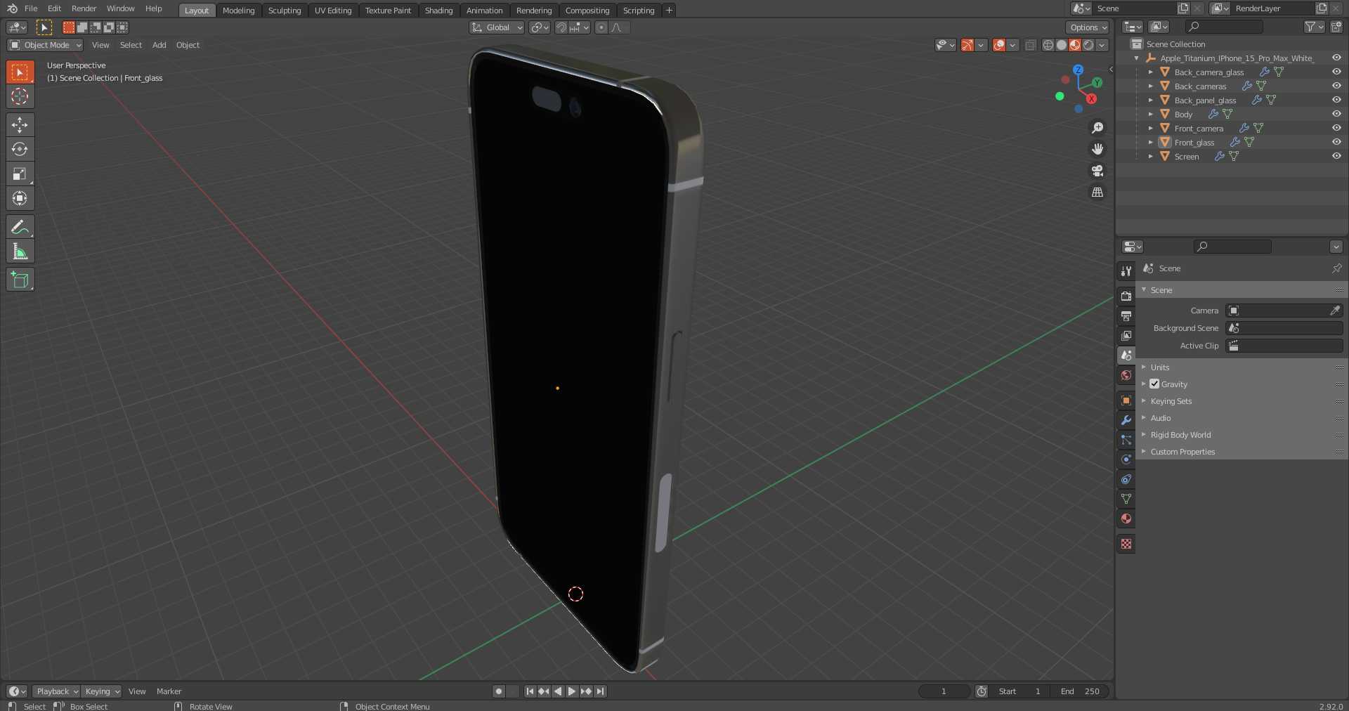 3D Apple Titanium IPhone 15 Pro Max White Cracked