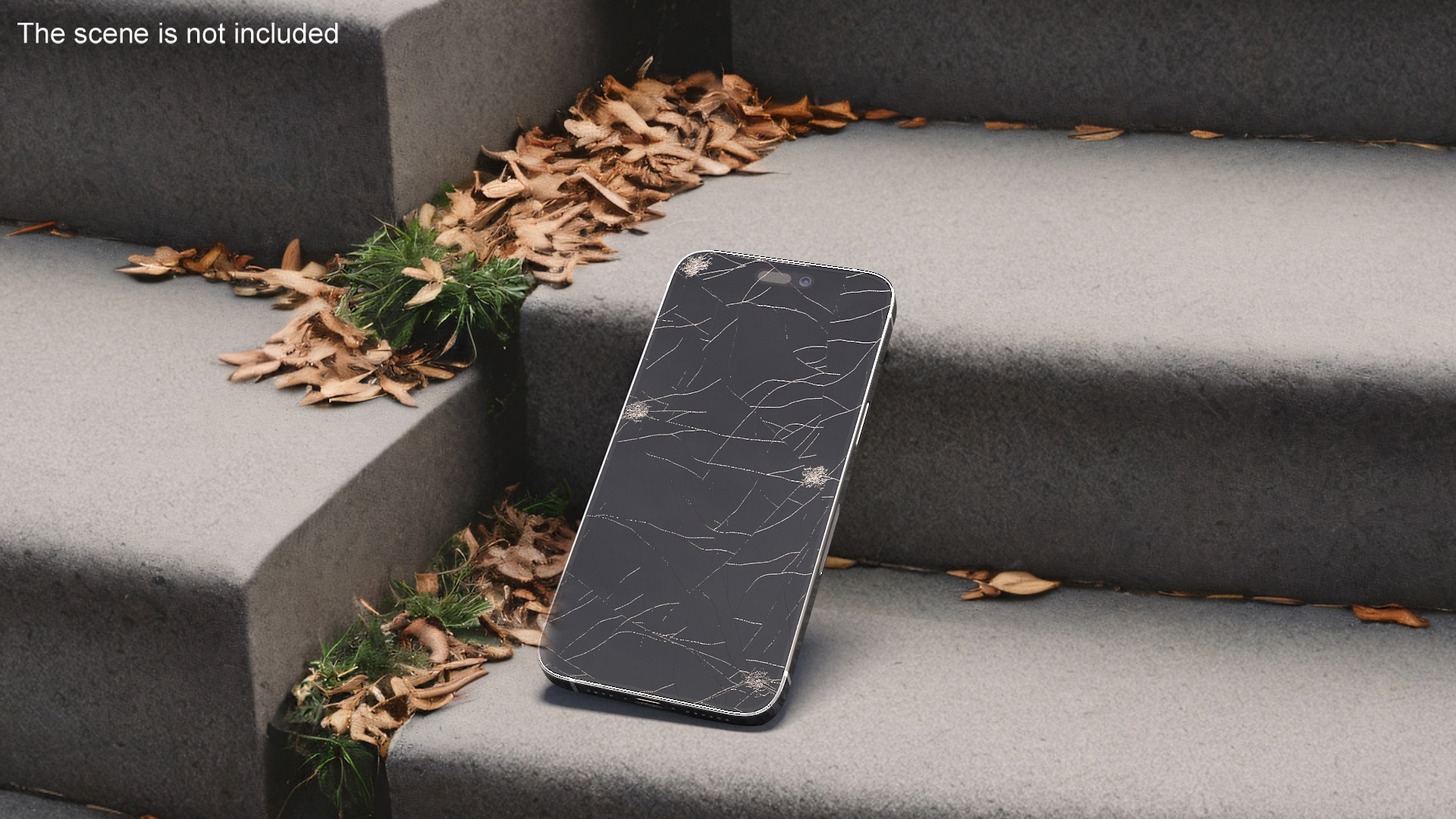 3D Apple Titanium IPhone 15 Pro Max White Cracked