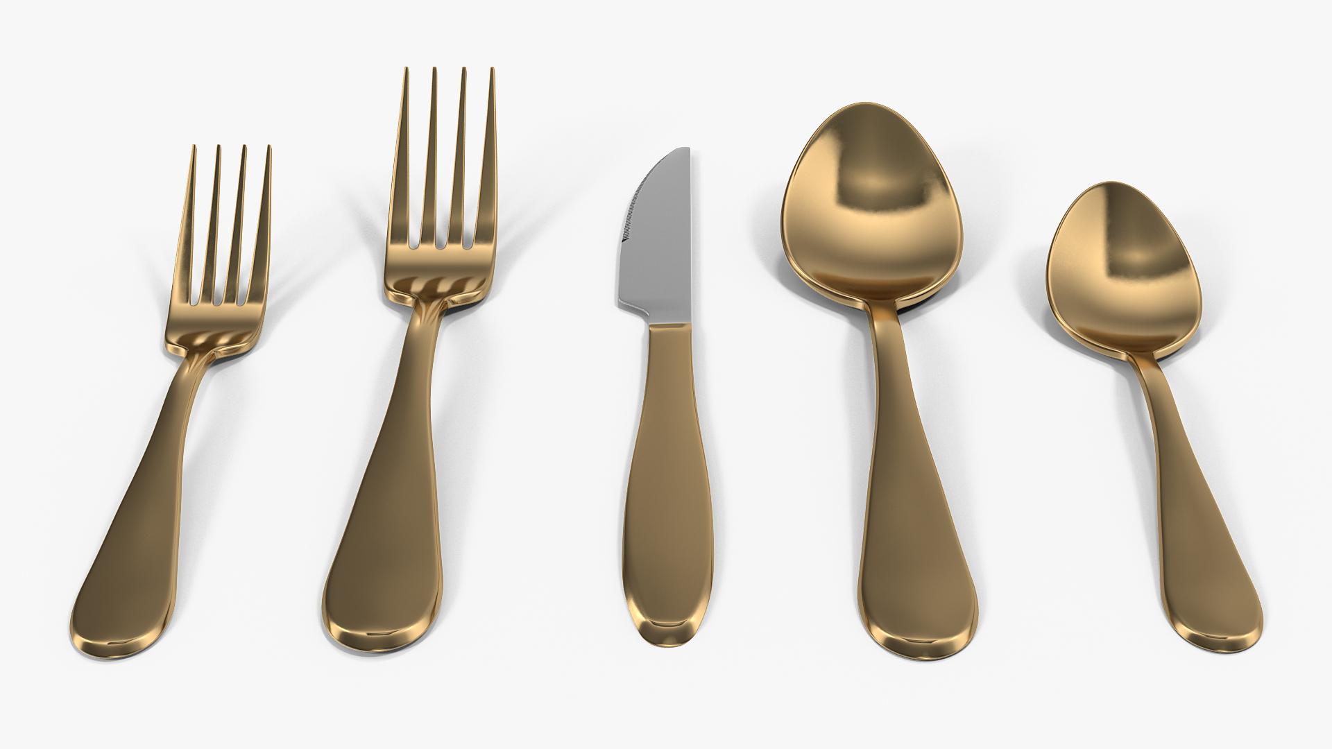 Golden Flatware Set 3D model