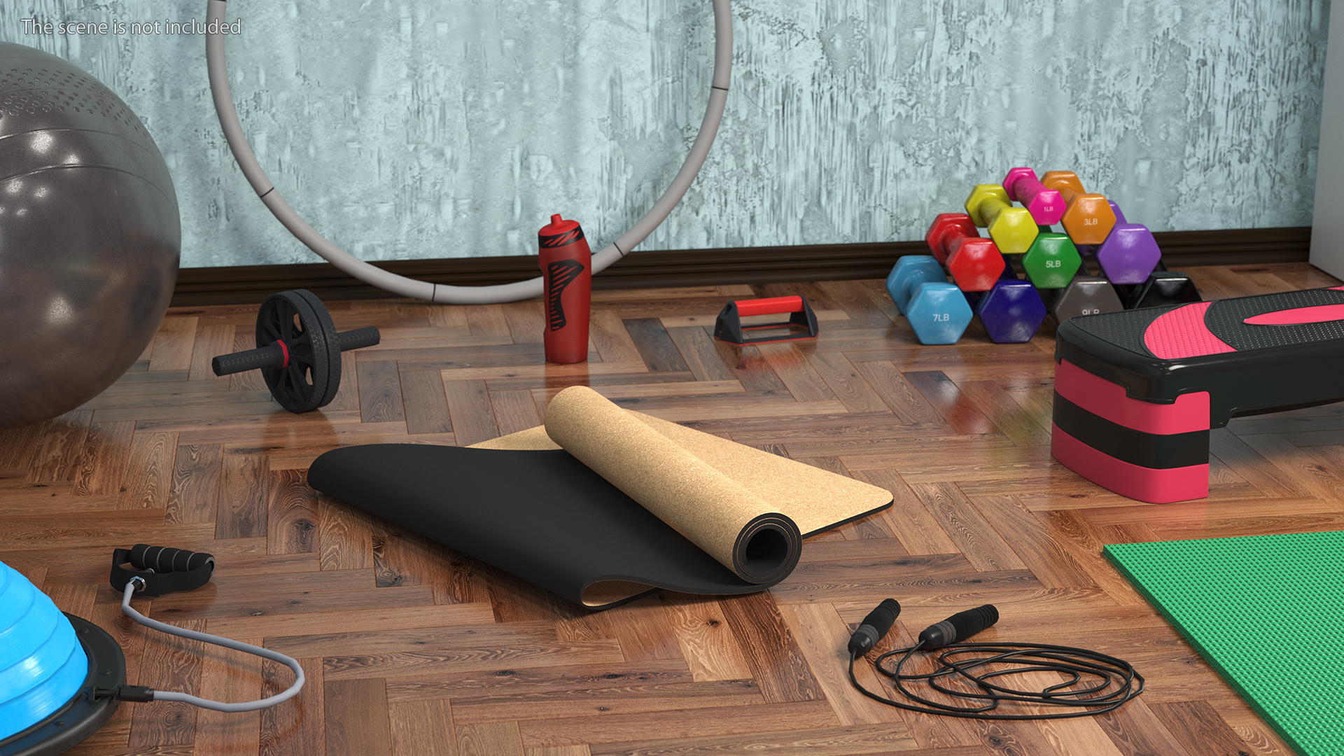 3D model Yoga Mat Folded Cork