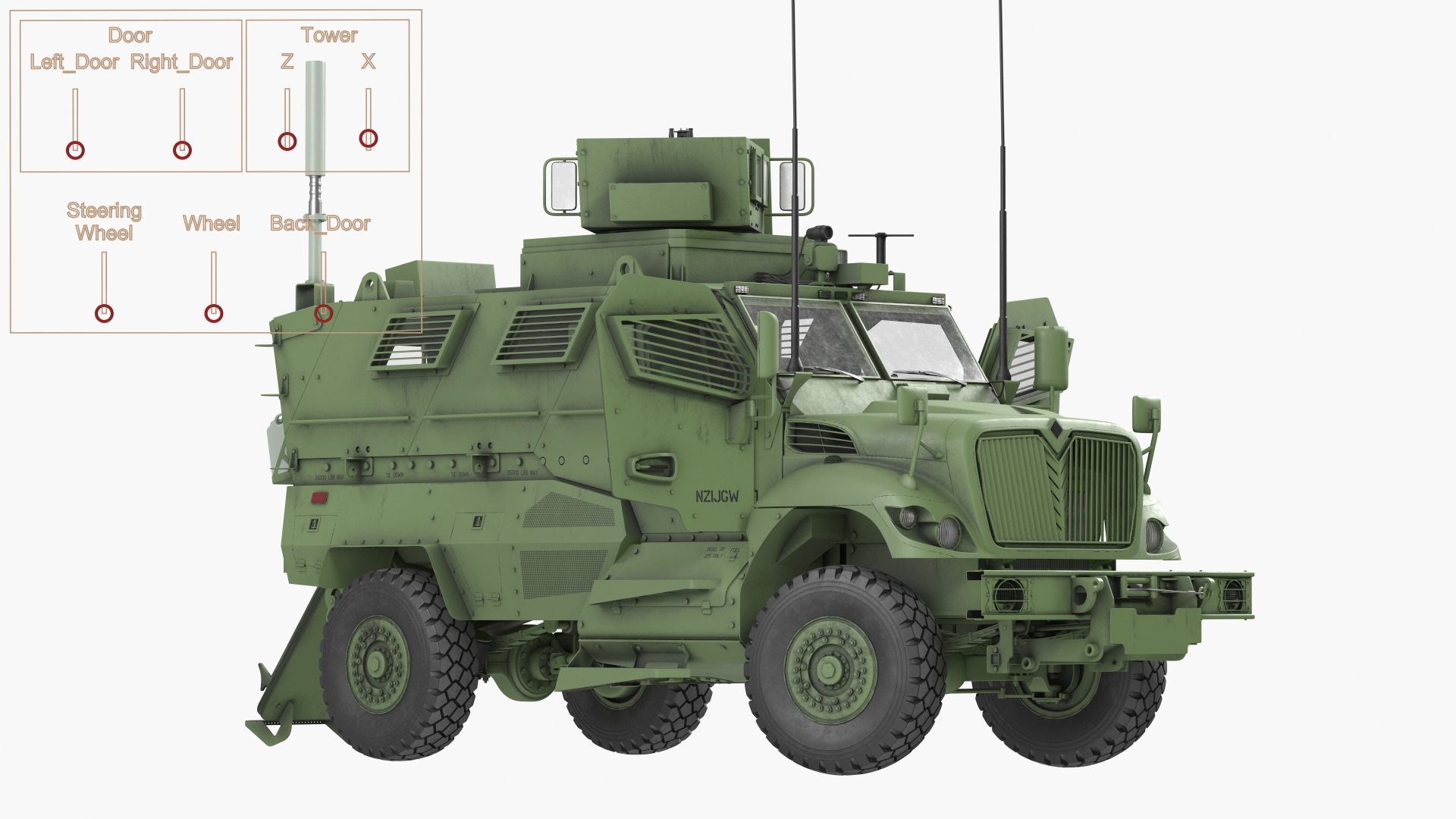 3D Armored Fighting Vehicle Rigged