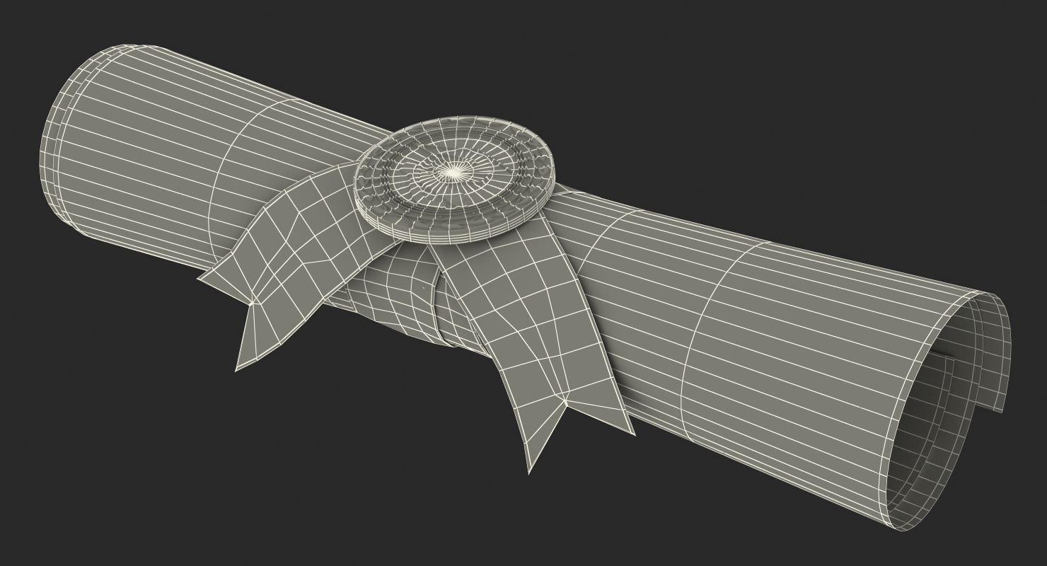 Degree Scroll and Graduation Cap 3D