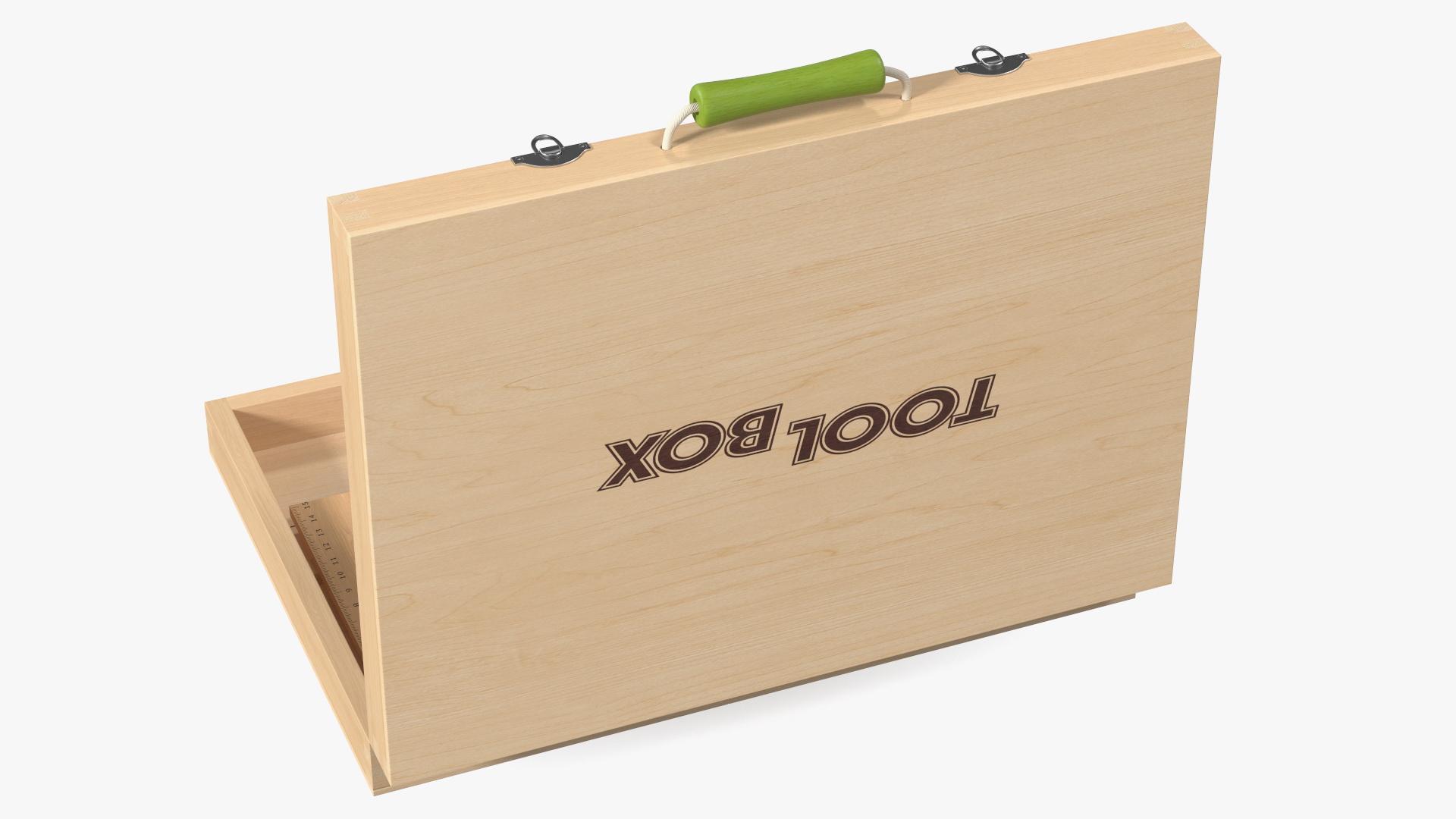 3D model Wood Tool Box with Colorful Wooden Tools