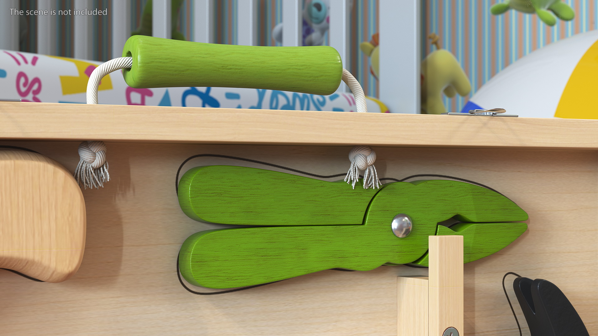 3D model Wood Tool Box with Colorful Wooden Tools