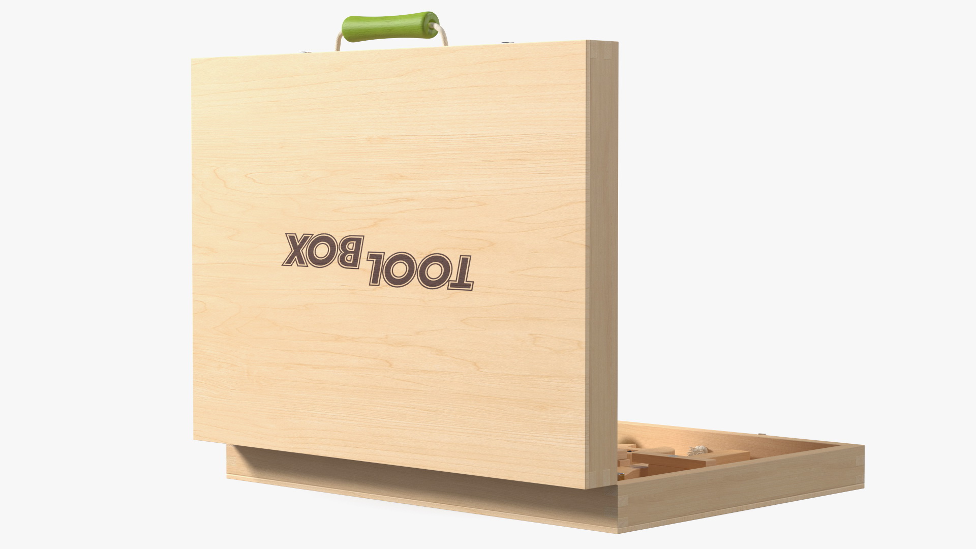 3D model Wood Tool Box with Colorful Wooden Tools