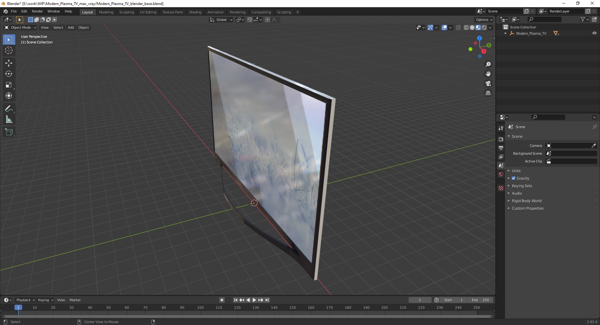 3D Modern Plasma TV