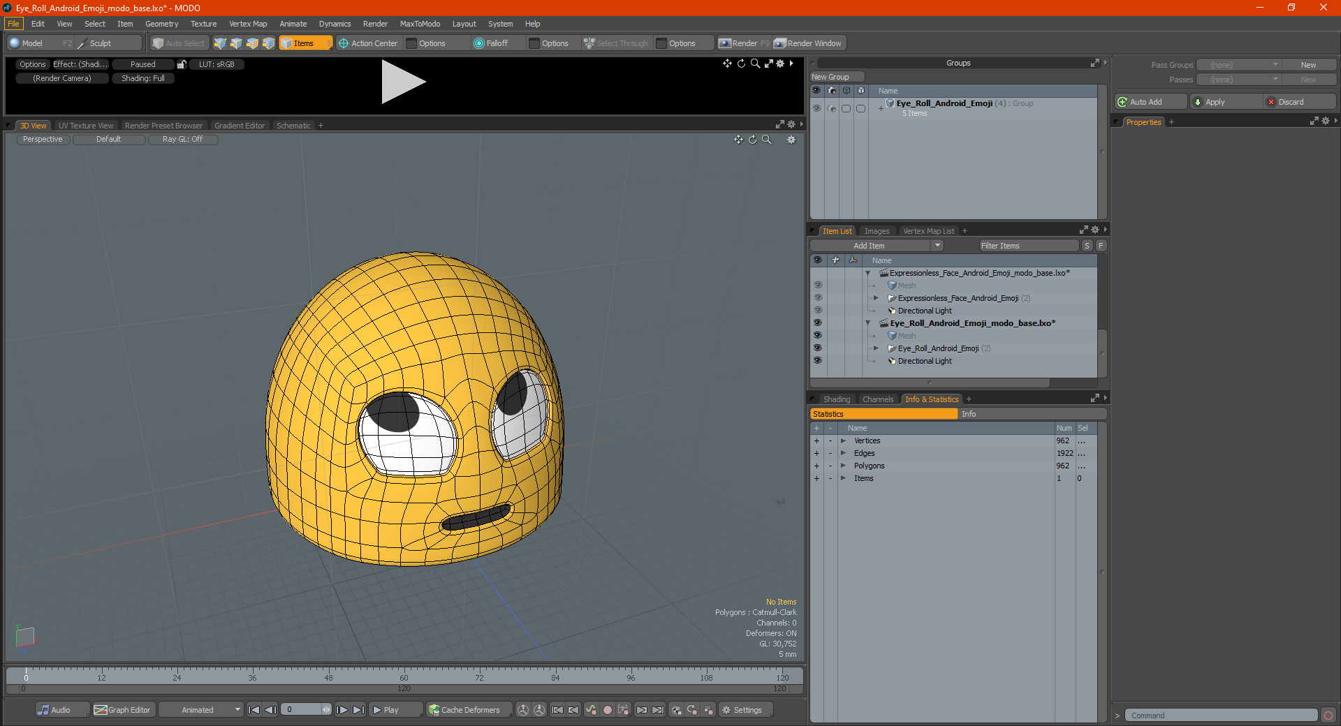 Eye Roll Android Emoji 3D