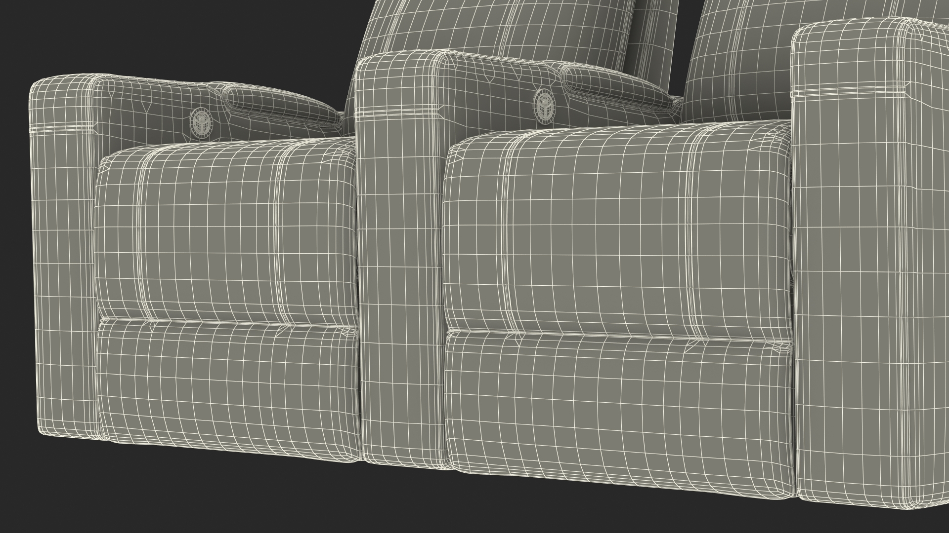 Valencia Home Theater Seating Row of 2 Red 3D