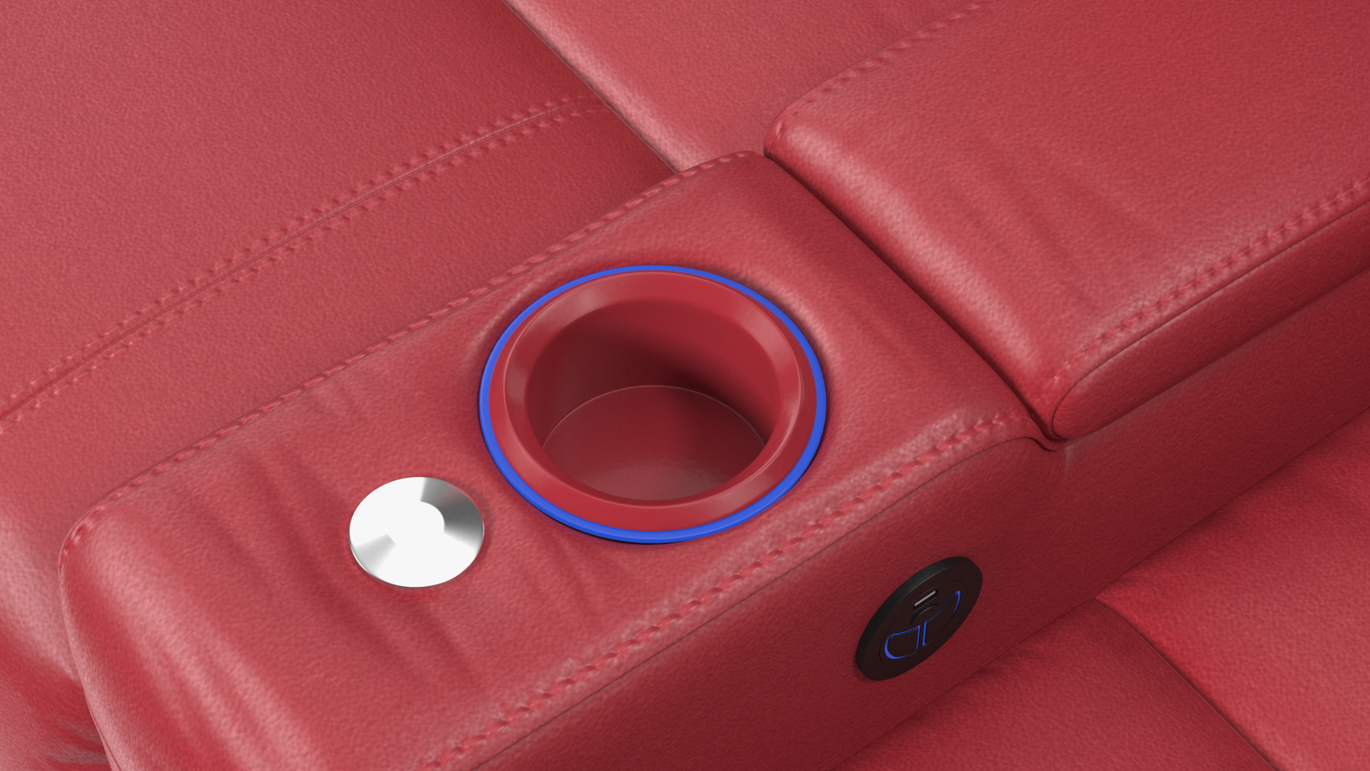 Valencia Home Theater Seating Row of 2 Red 3D
