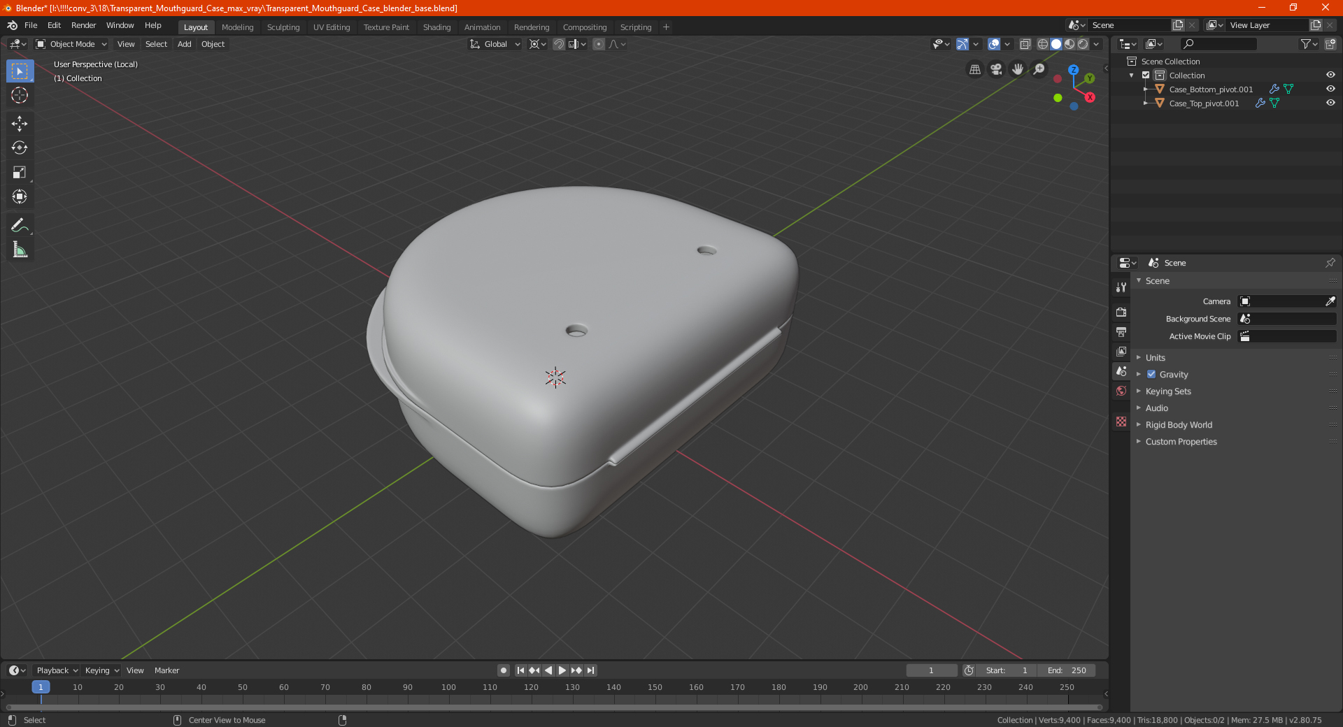 Transparent Mouthguard Case 3D
