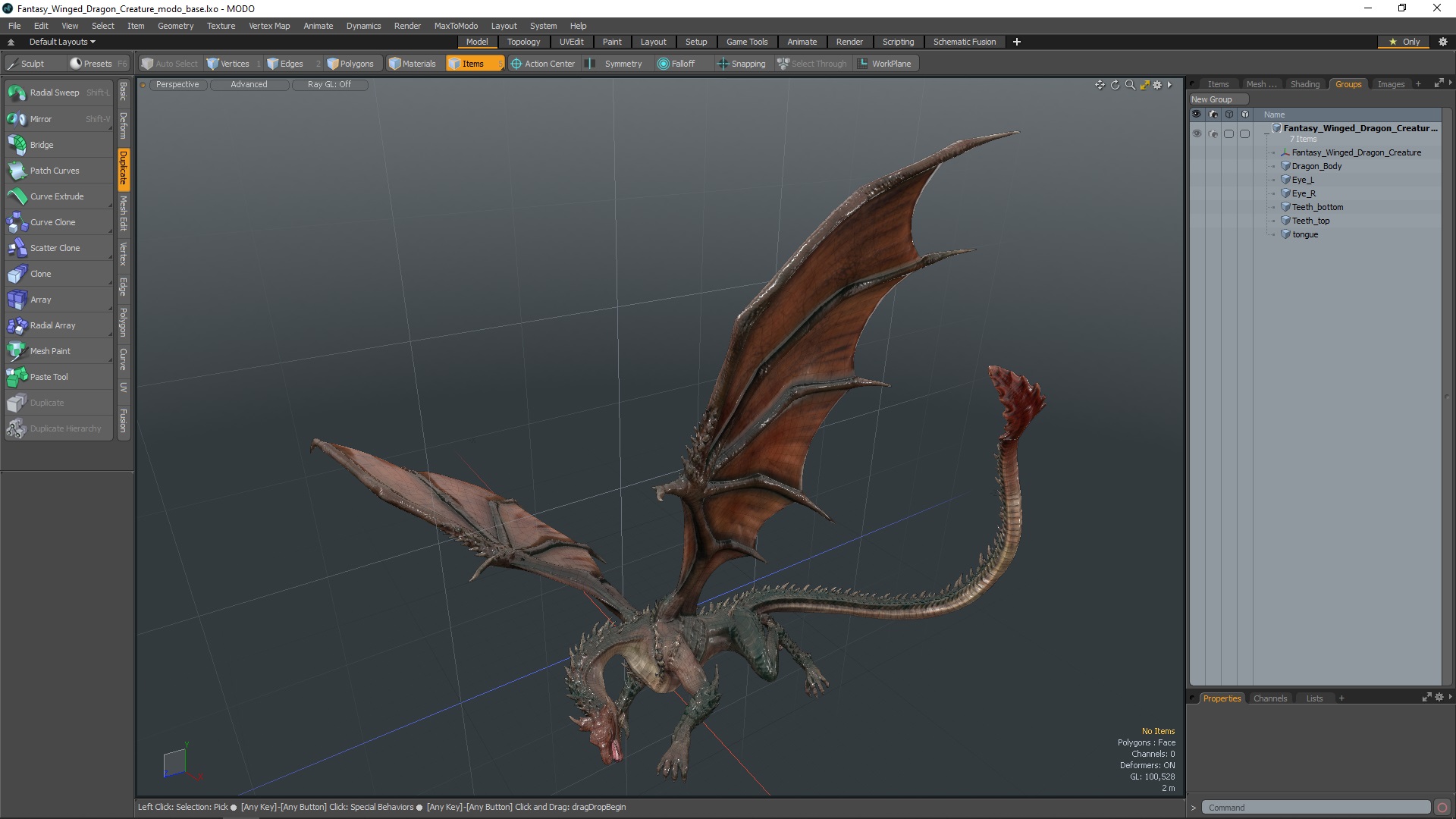 3D model Fantasy Winged Dragon Creature