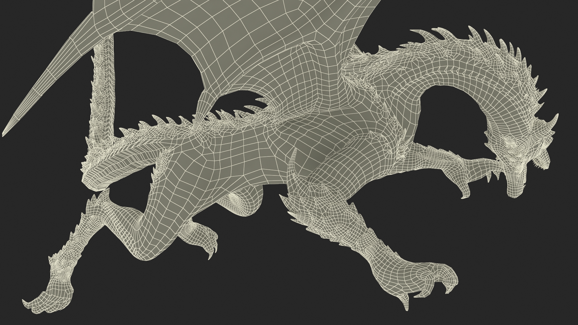 3D model Fantasy Winged Dragon Creature