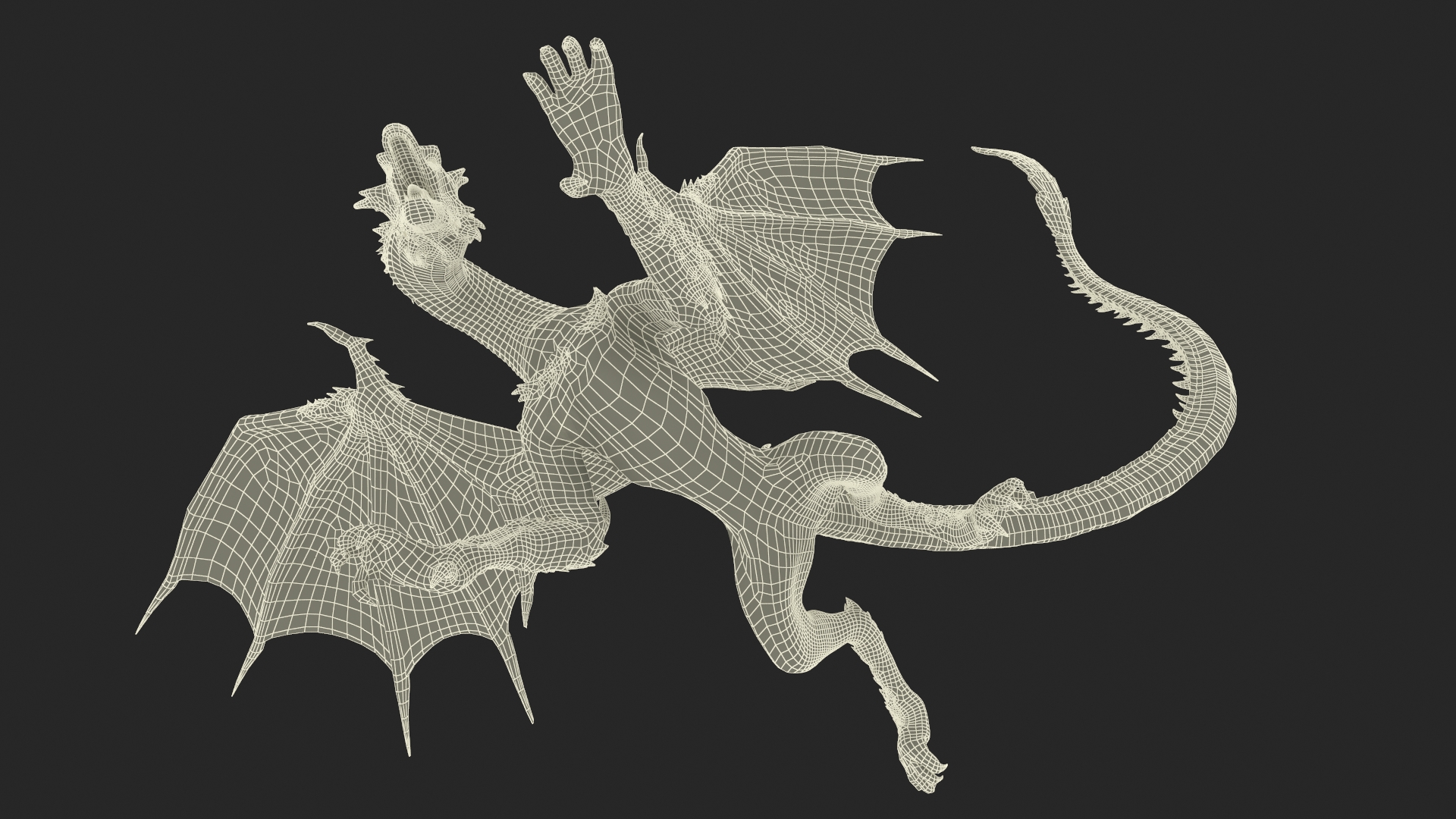3D model Fantasy Winged Dragon Creature