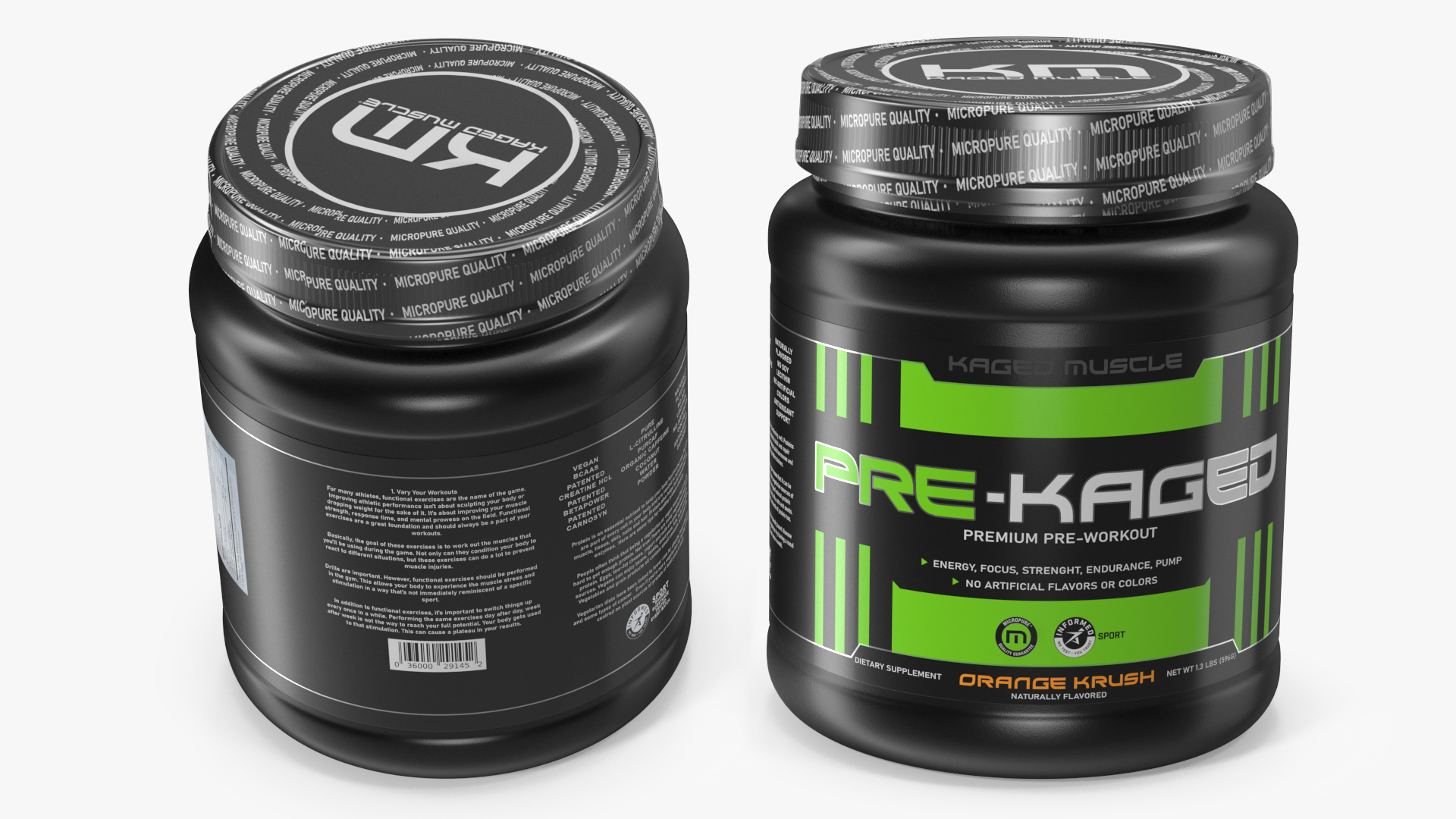 Kaged Muscle PRE KAGED Premium Pre Workout 3D