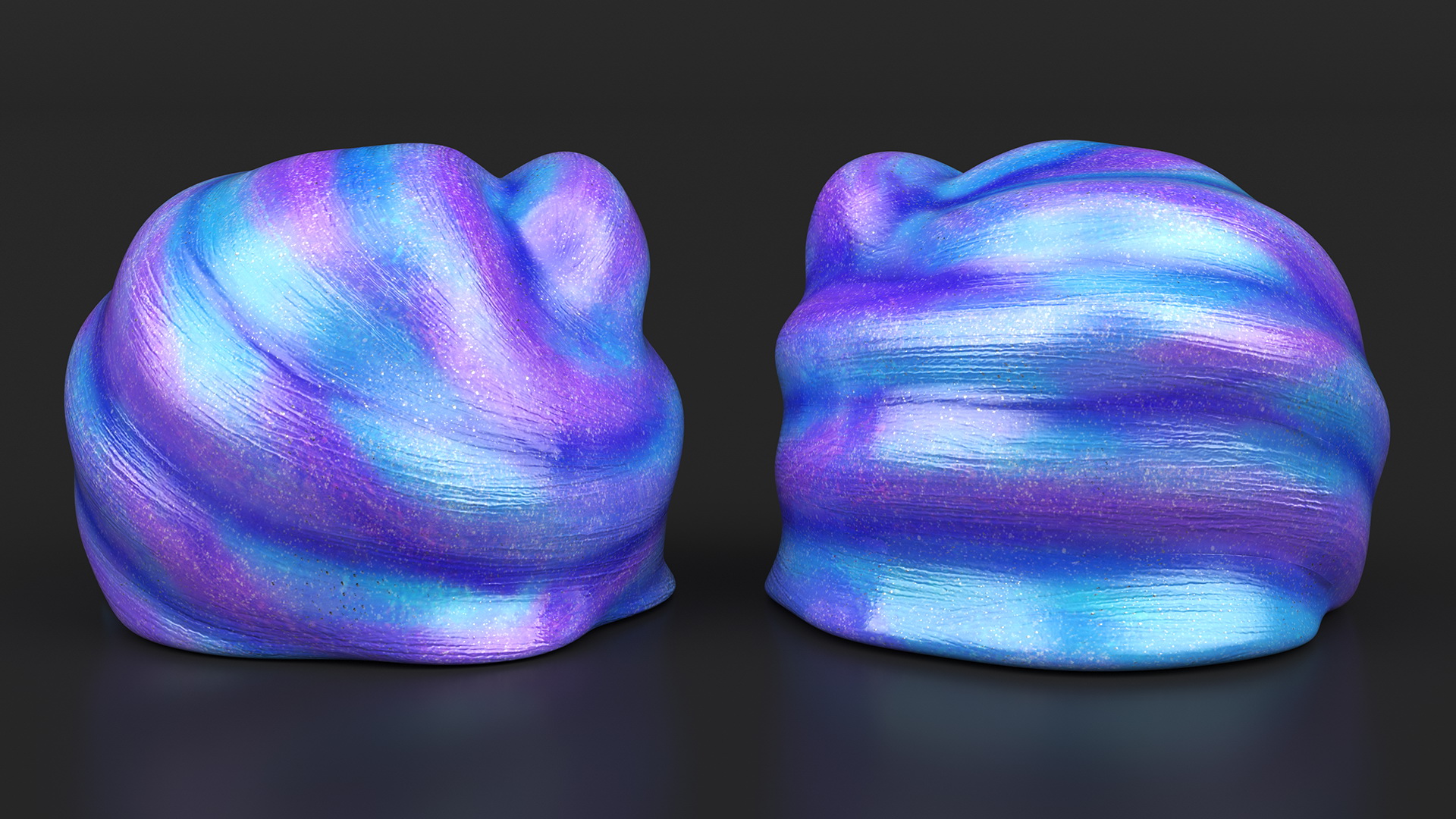 Blue Purple Toy Slimes 3D