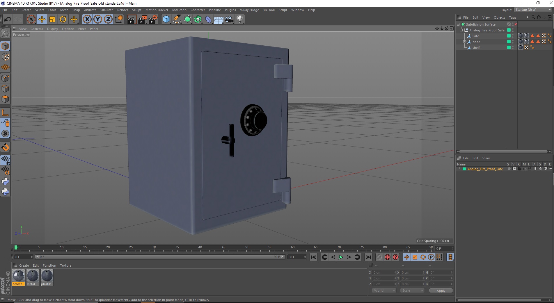 Analog Fire Proof Safe 3D