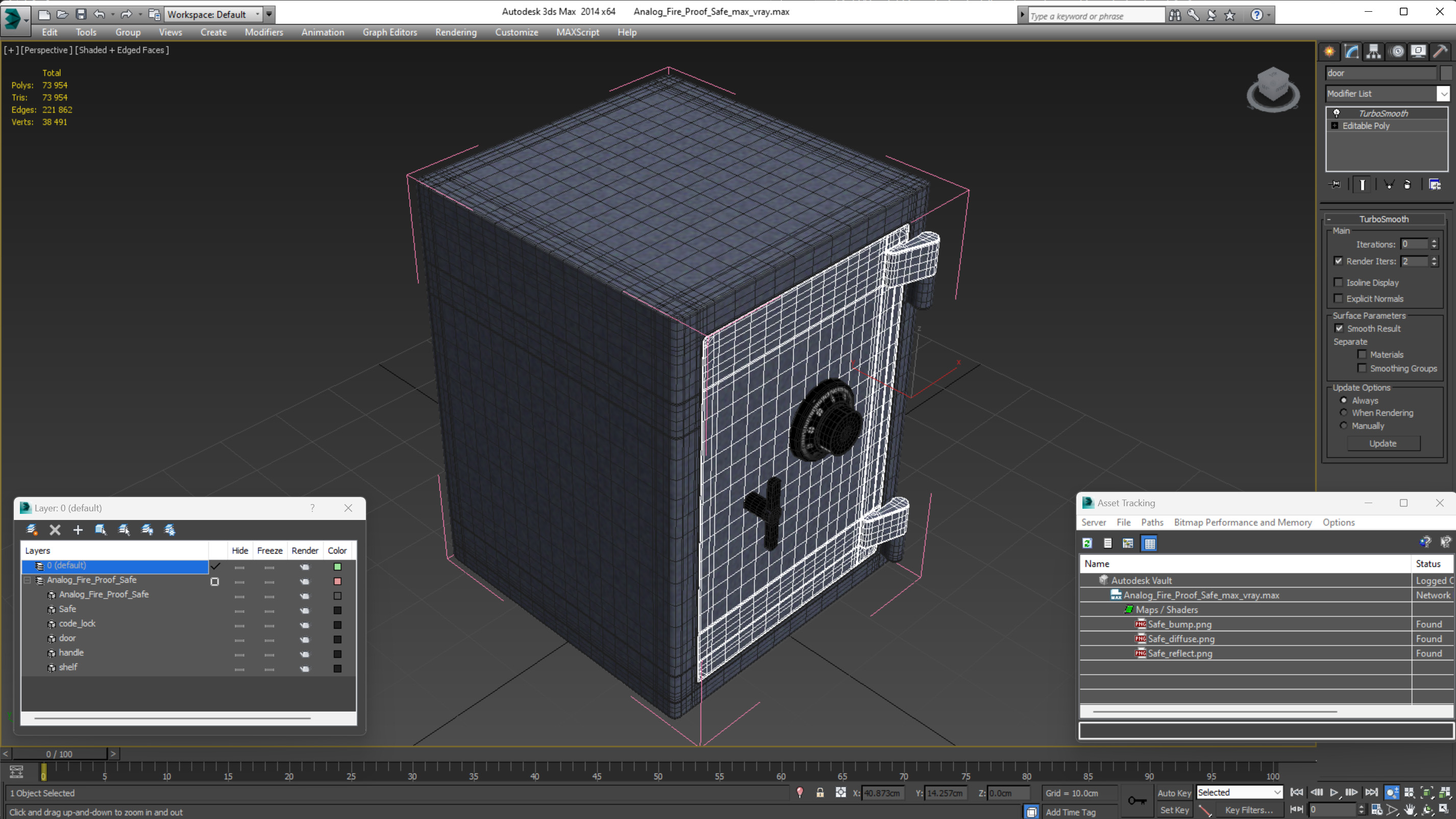 Analog Fire Proof Safe 3D