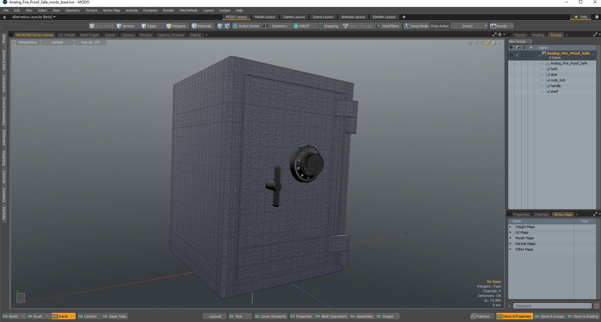 Analog Fire Proof Safe 3D