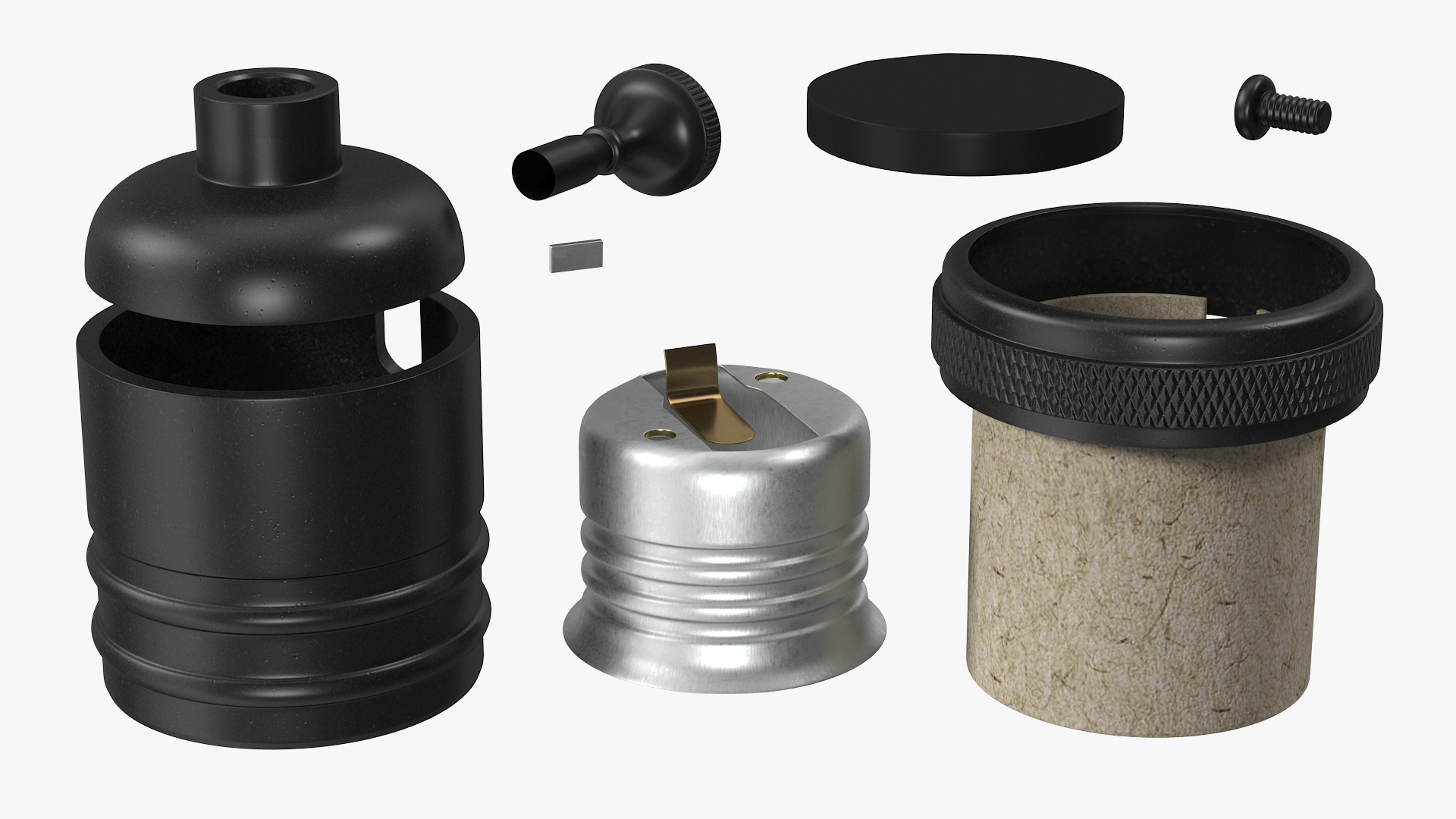 3D model Vintage Lightbulb Socket Black