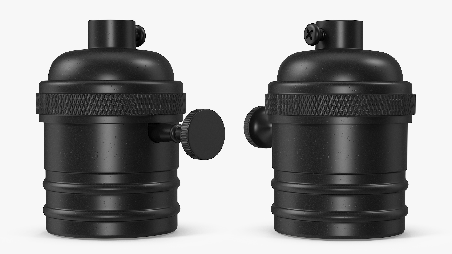 3D model Vintage Lightbulb Socket Black