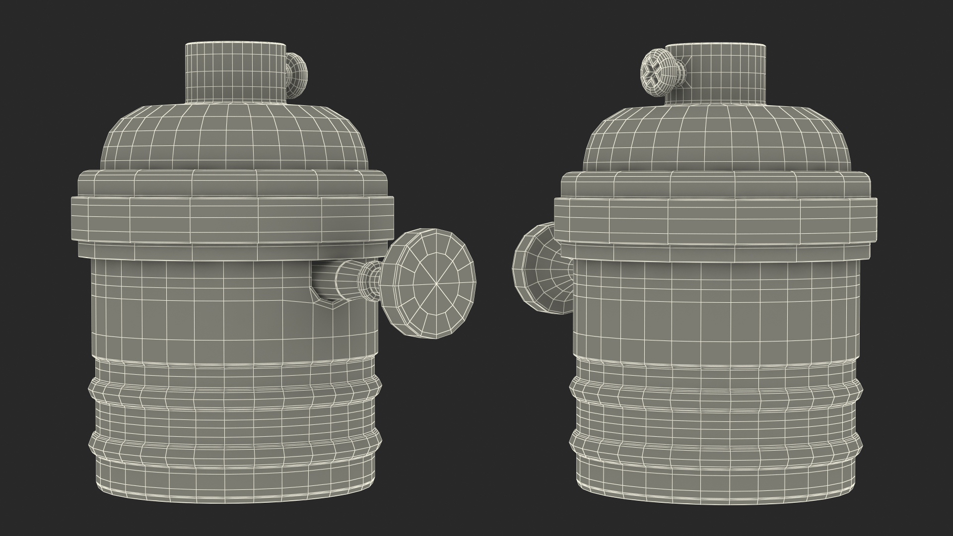 3D model Vintage Lightbulb Socket Black