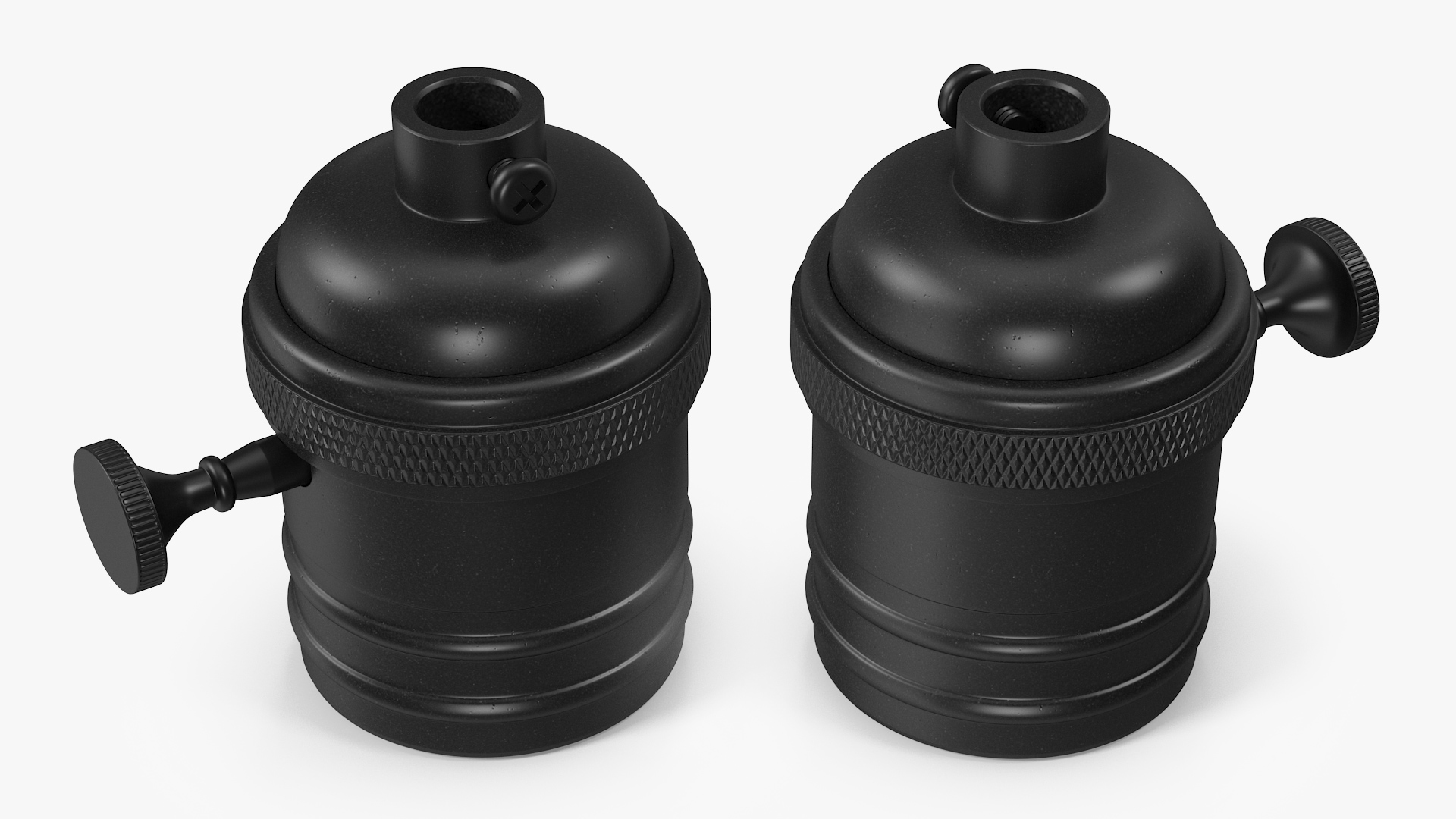 3D model Vintage Lightbulb Socket Black