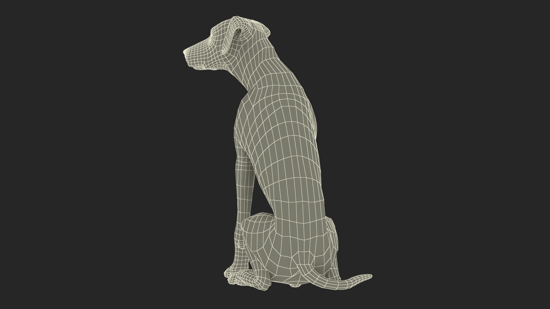 Spotted Sitting Dalmatian Dog 3D model