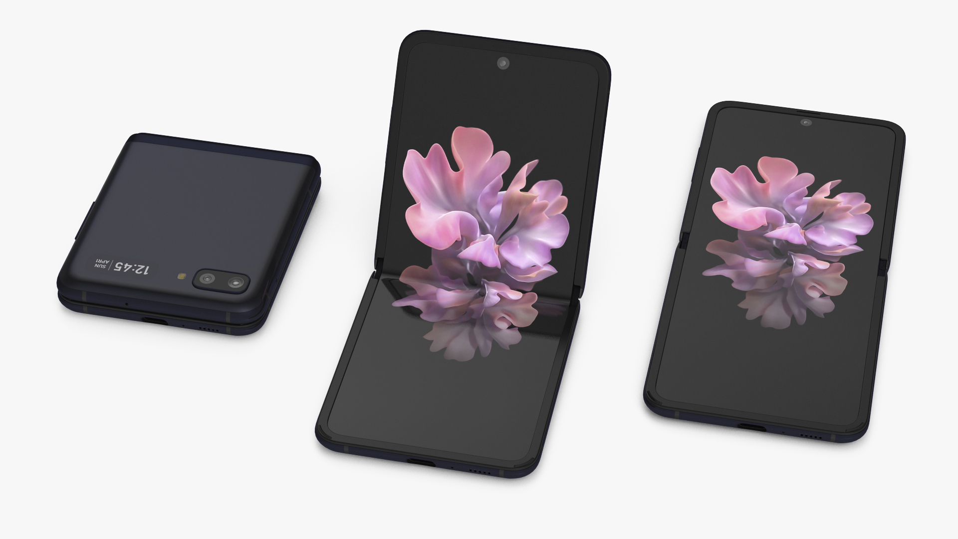 3D Samsung Galaxy Z Flip Mirror Black Rigged