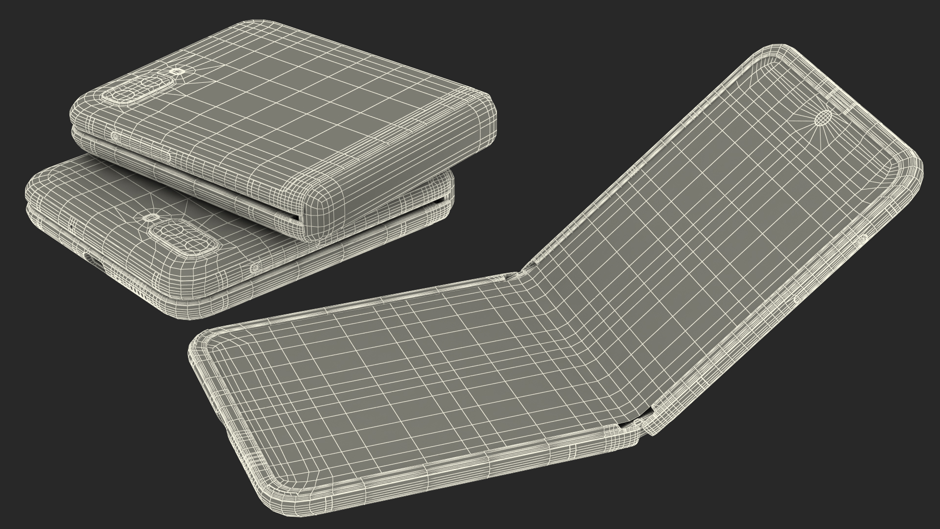 3D Samsung Galaxy Z Flip Mirror Black Rigged