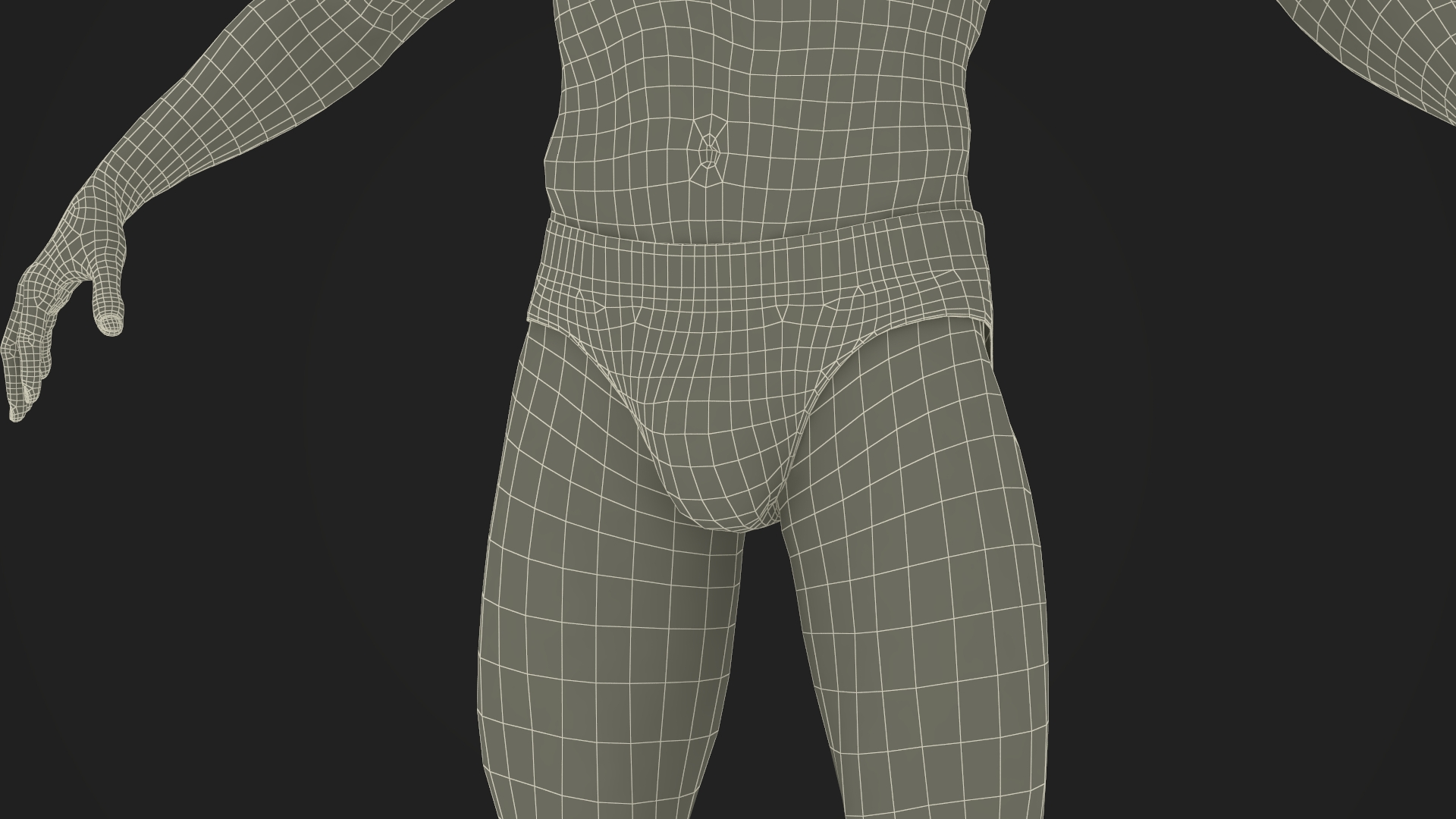 Male Physique Character A-pose Fur 3D model