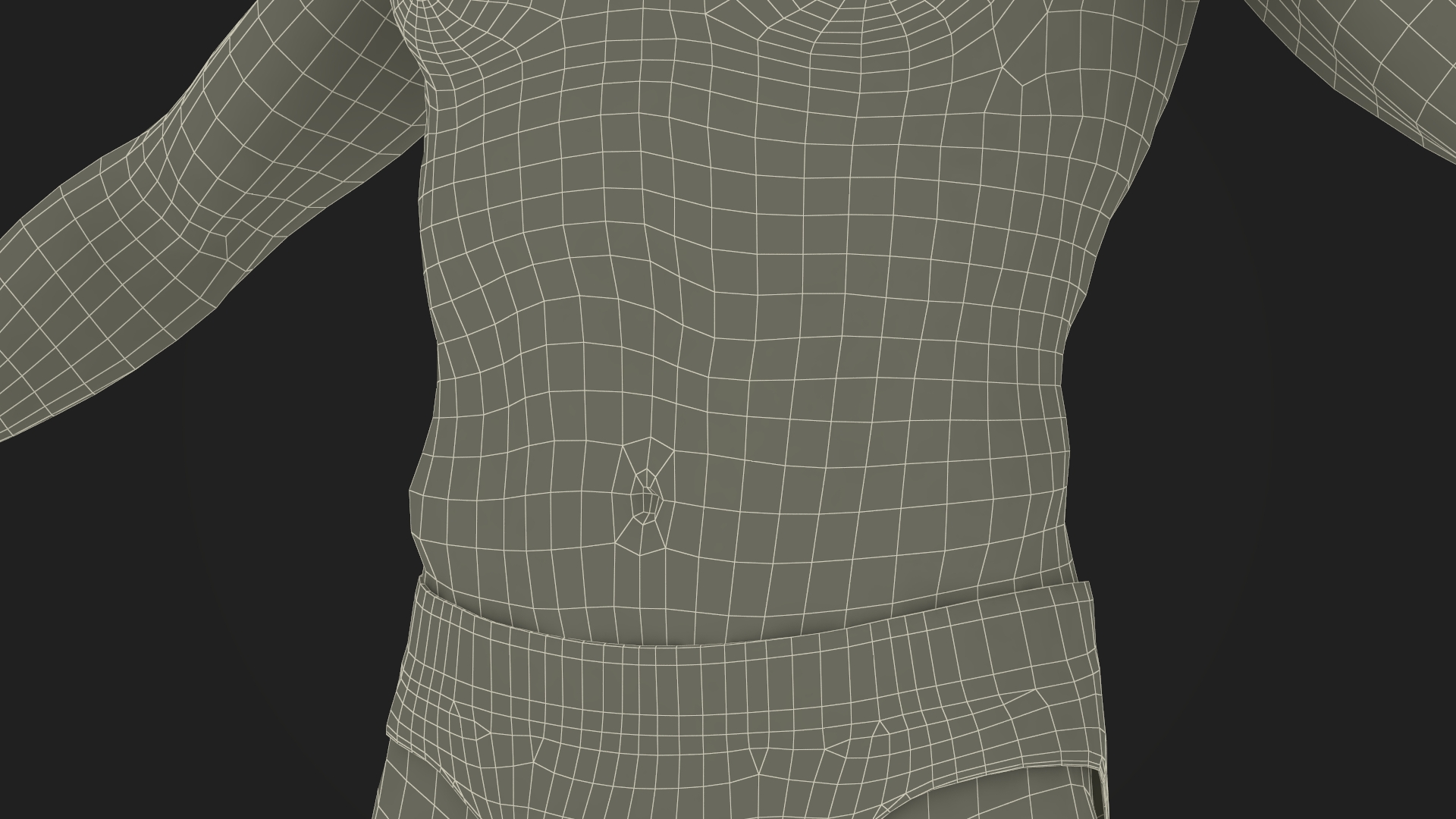 Male Physique Character A-pose Fur 3D model