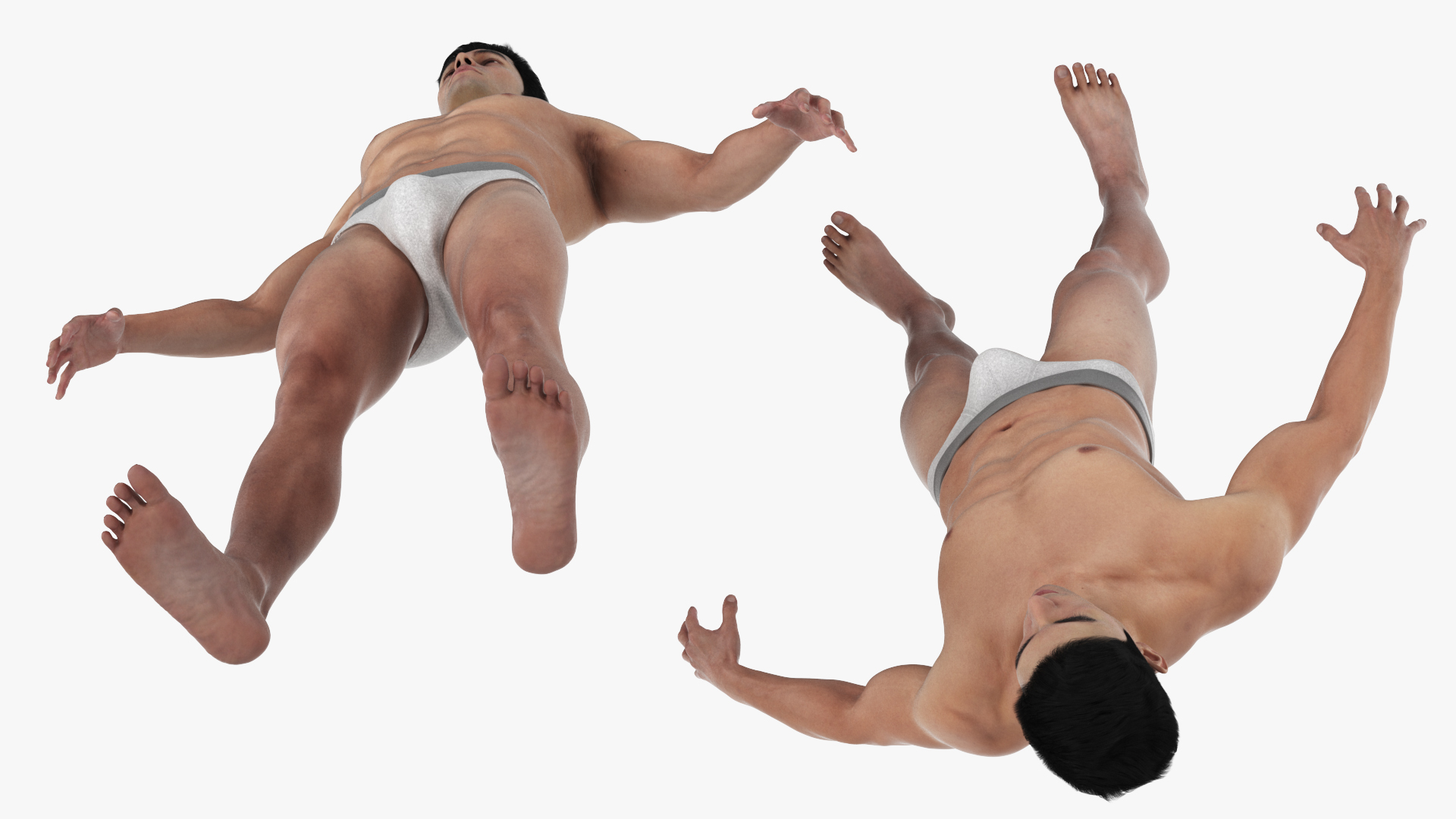Male Physique Character A-pose Fur 3D model