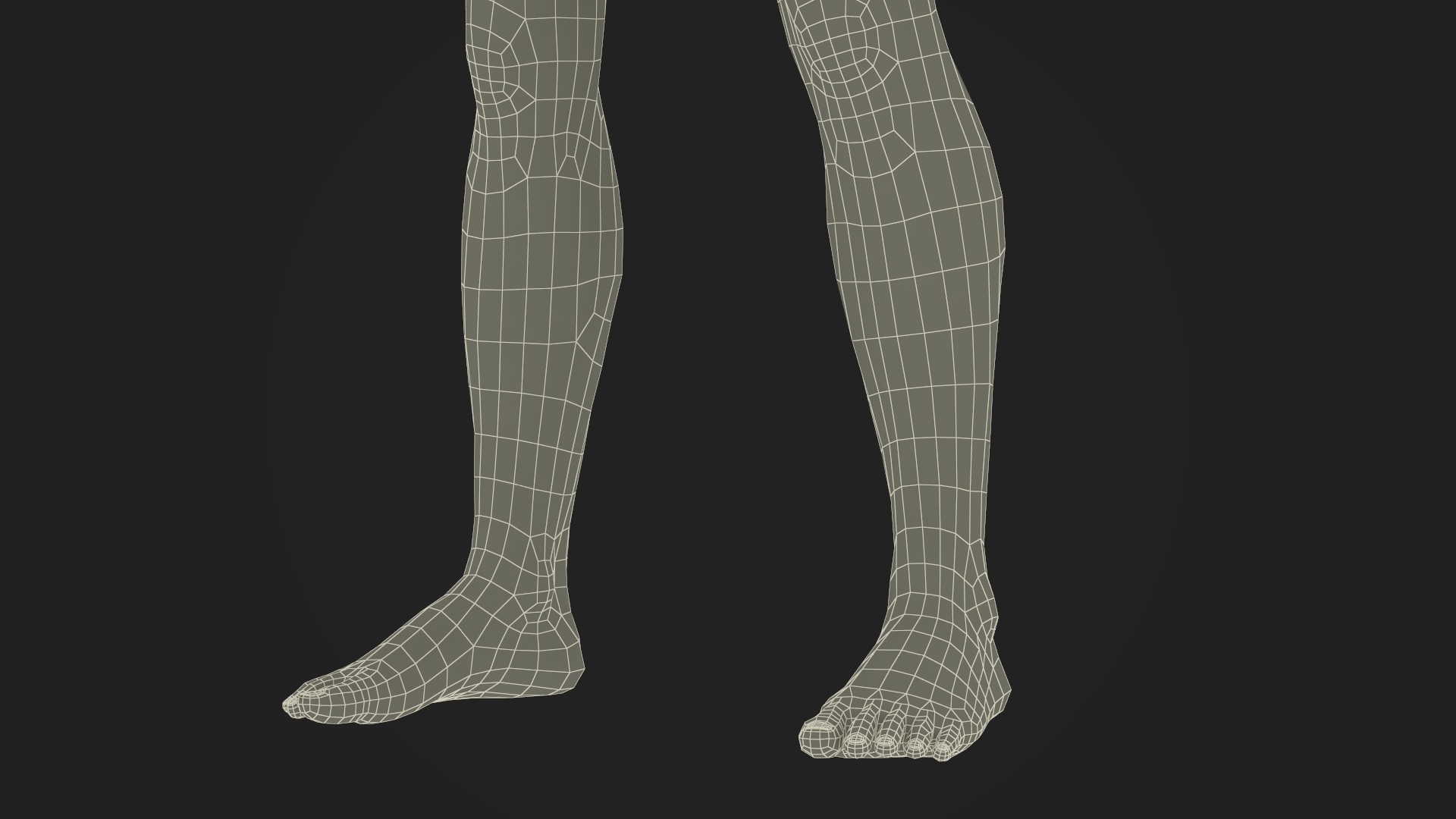 Male Physique Character A-pose Fur 3D model