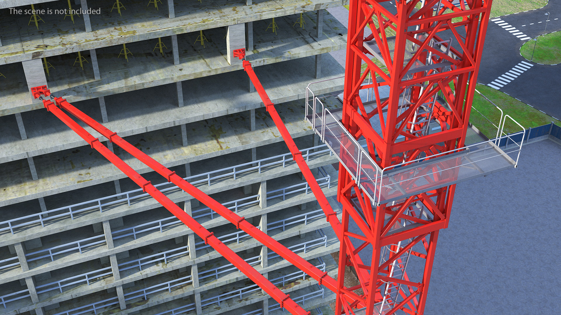 Tower Crane Rigged for Cinema 4D 3D