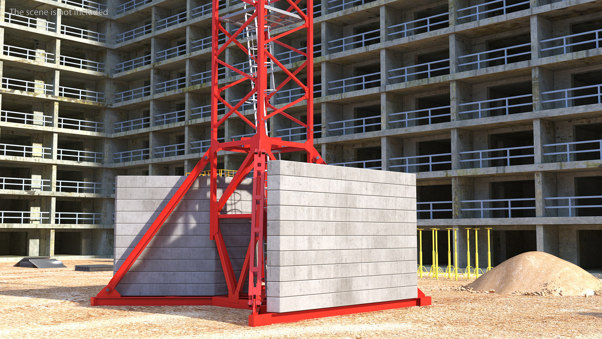 Tower Crane Rigged for Cinema 4D 3D