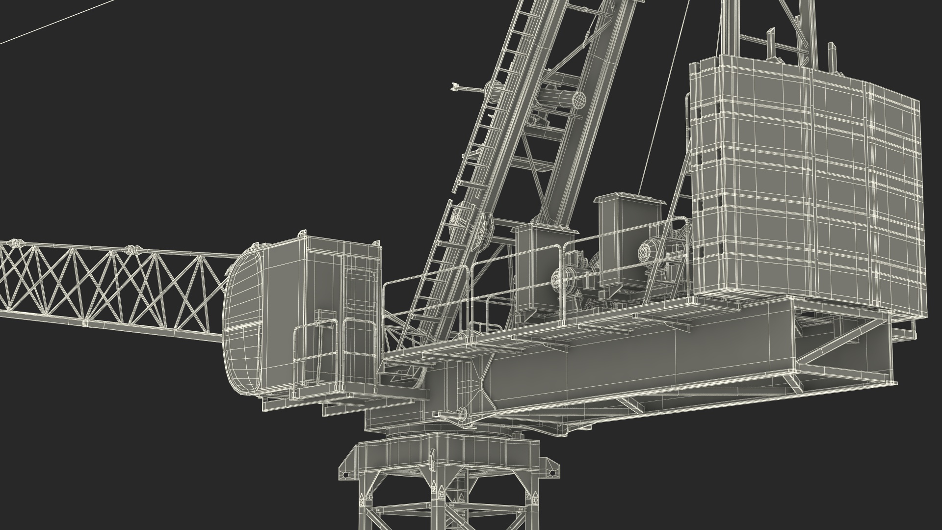 Tower Crane Rigged for Cinema 4D 3D