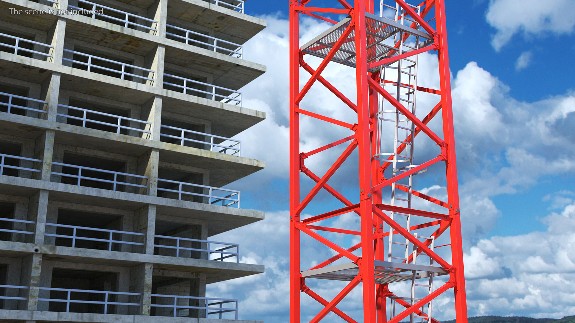 Tower Crane Rigged for Cinema 4D 3D