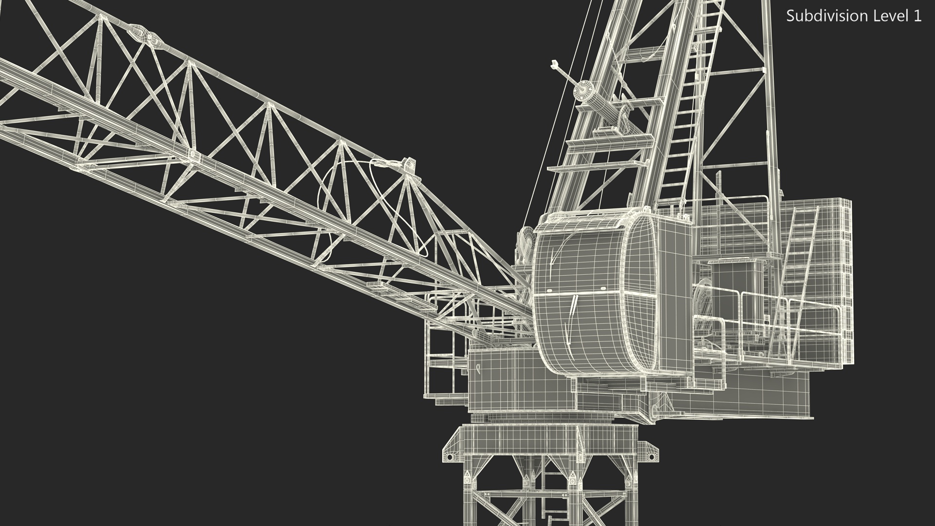 Tower Crane Rigged for Cinema 4D 3D