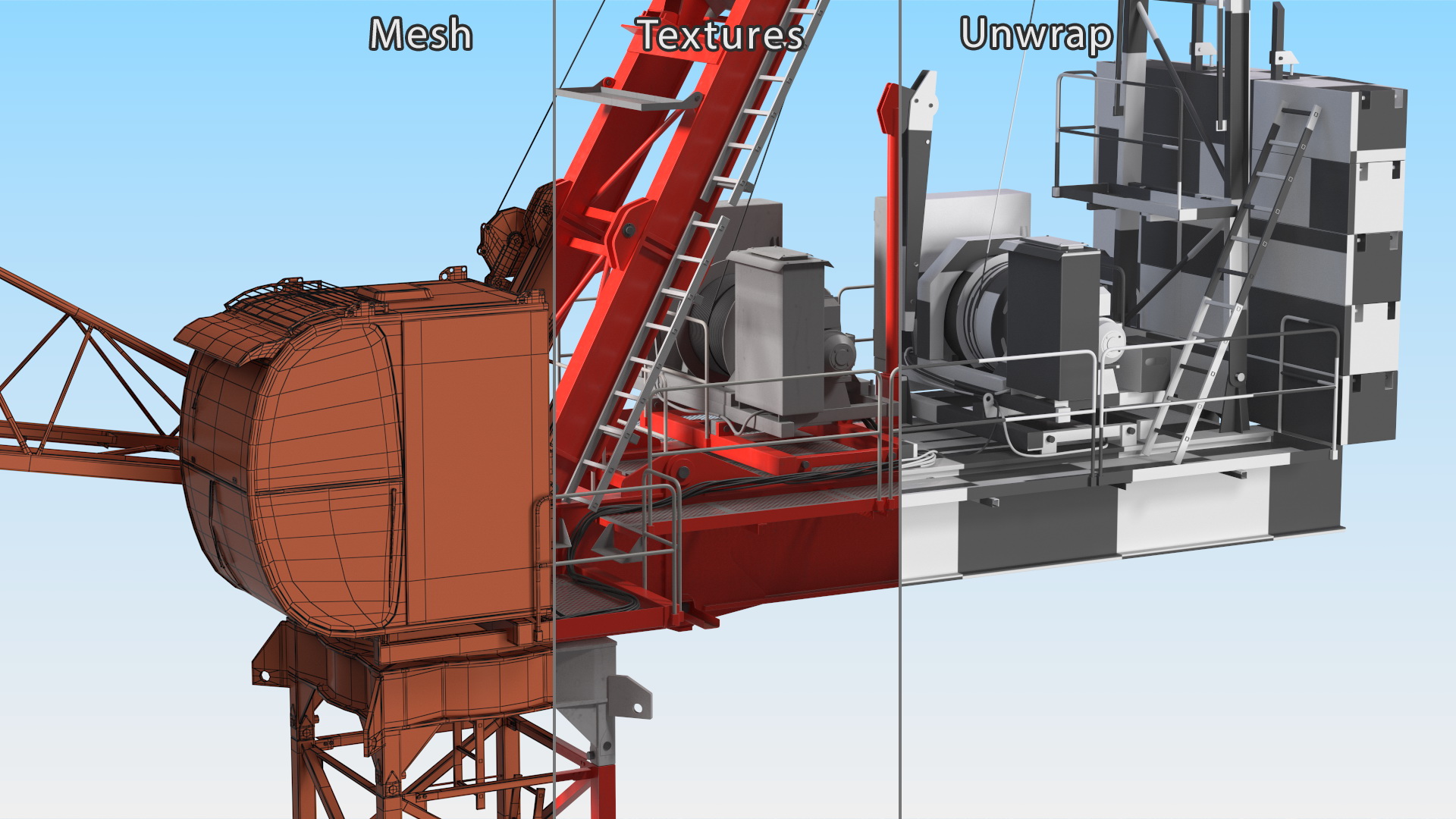 Tower Crane Rigged for Cinema 4D 3D